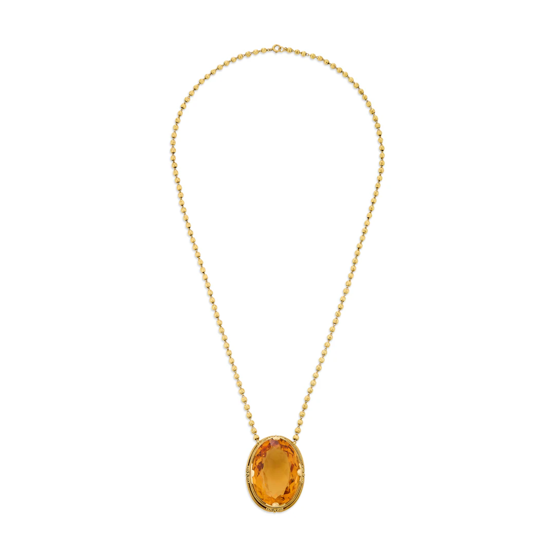 Tiffany & Co., Louis Comfort Tiffany Antique Citrine Pendant-Necklace