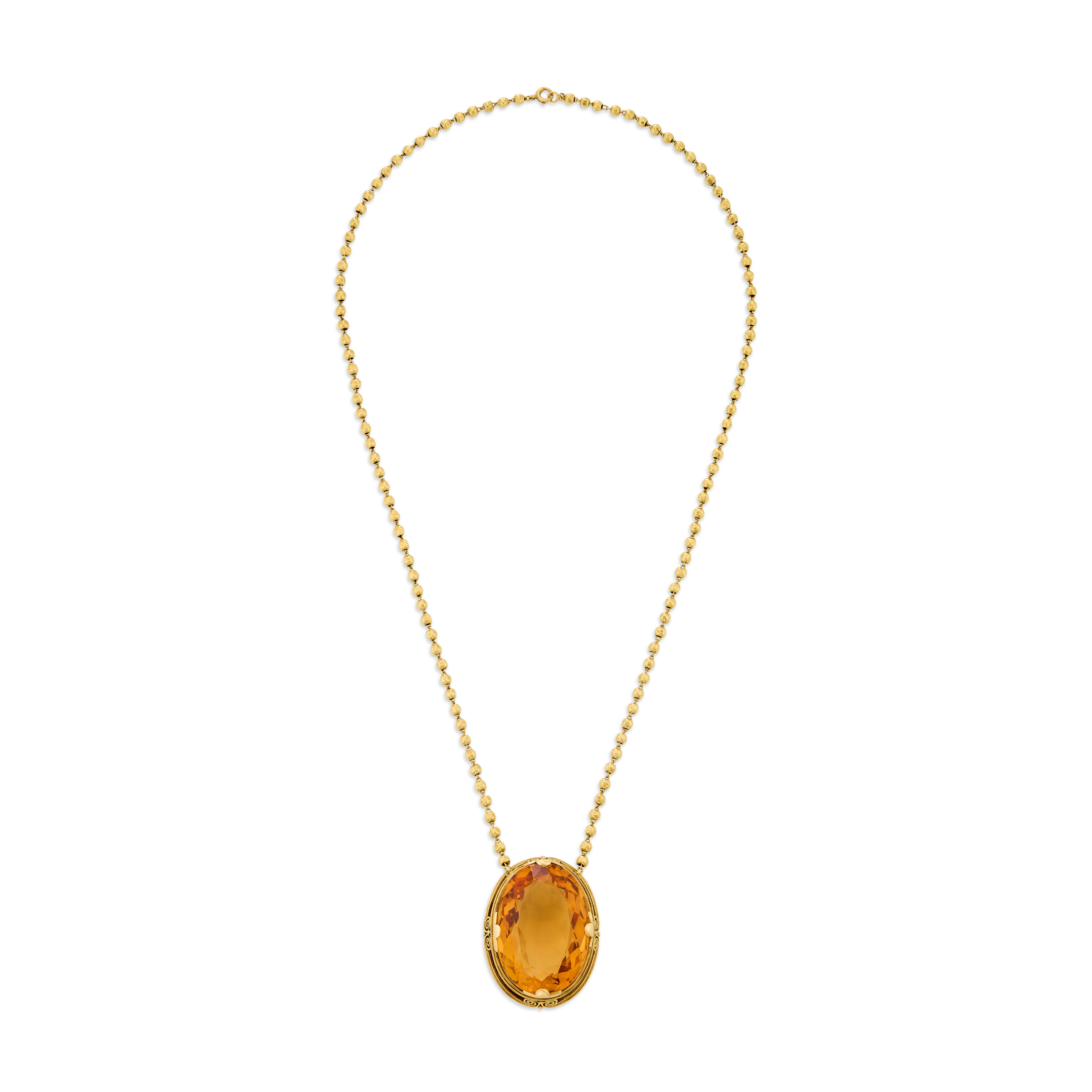 Tiffany & Co., Louis Comfort Tiffany Antique Citrine Pendant-Necklace