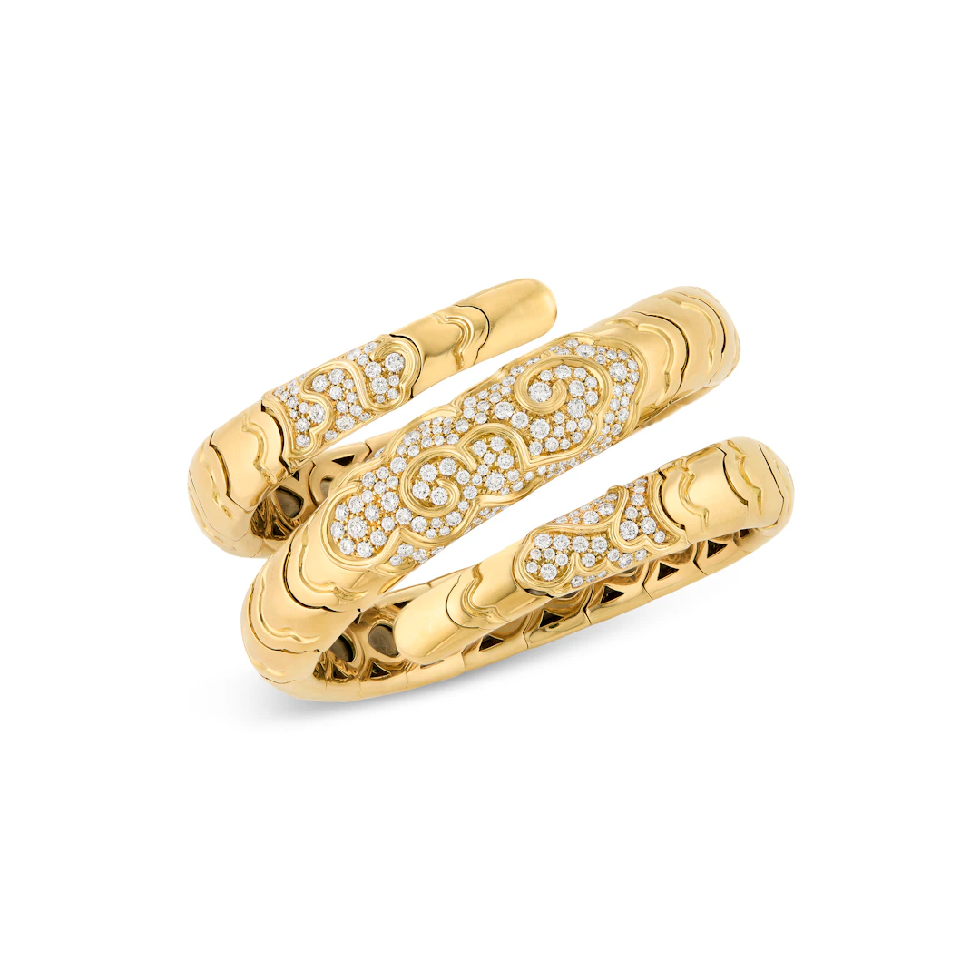 Marina B Diamond and Gold 'Onda' Wrap Bracelet