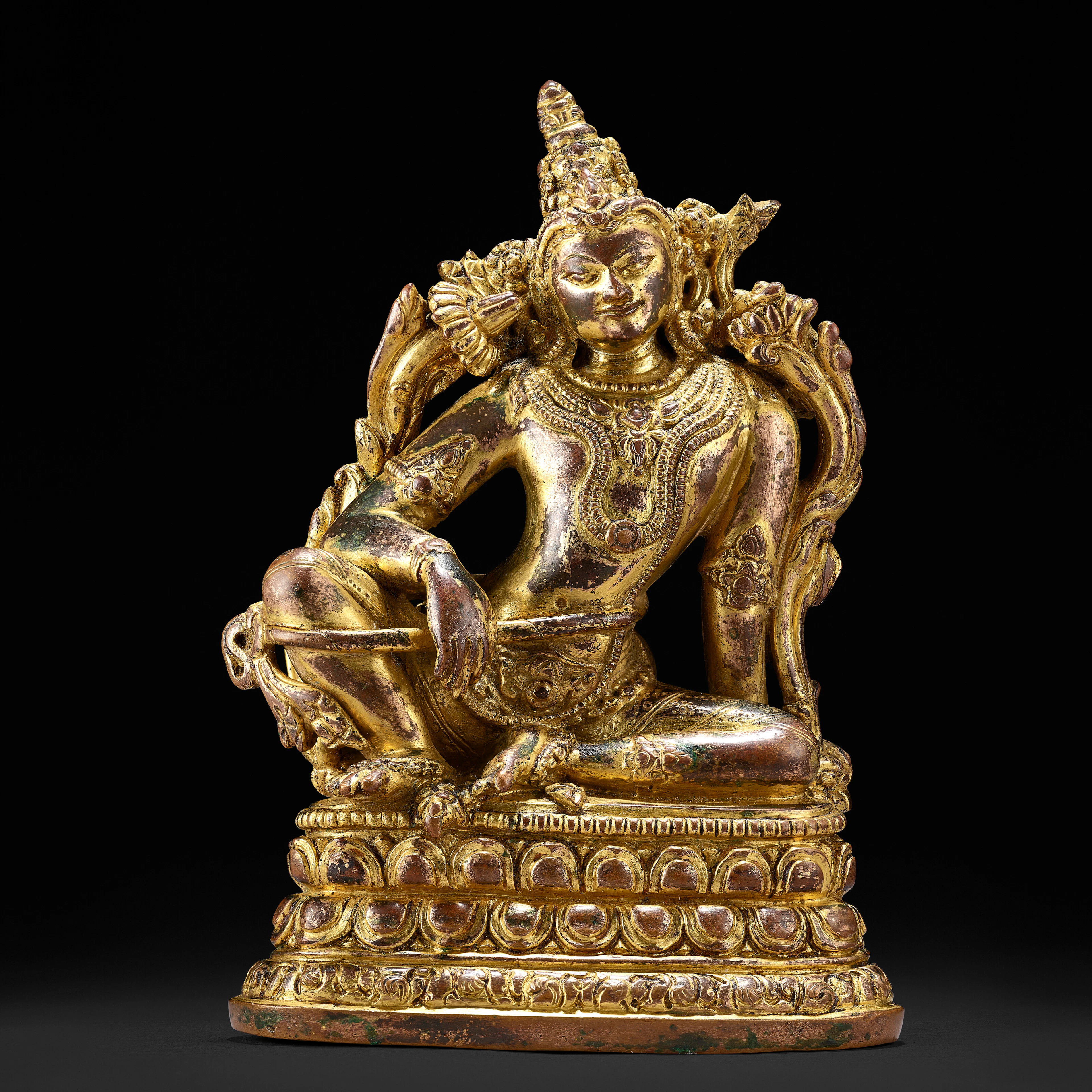 A Gilt Copper Alloy Figure of Manjushri