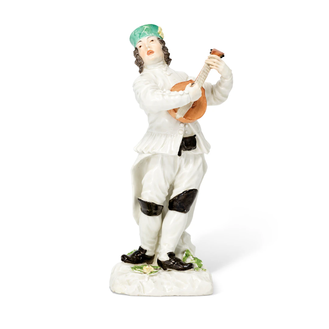 A Meissen Figure of a Singing Miner with a Lute ( Bergsänger Mit Laute )