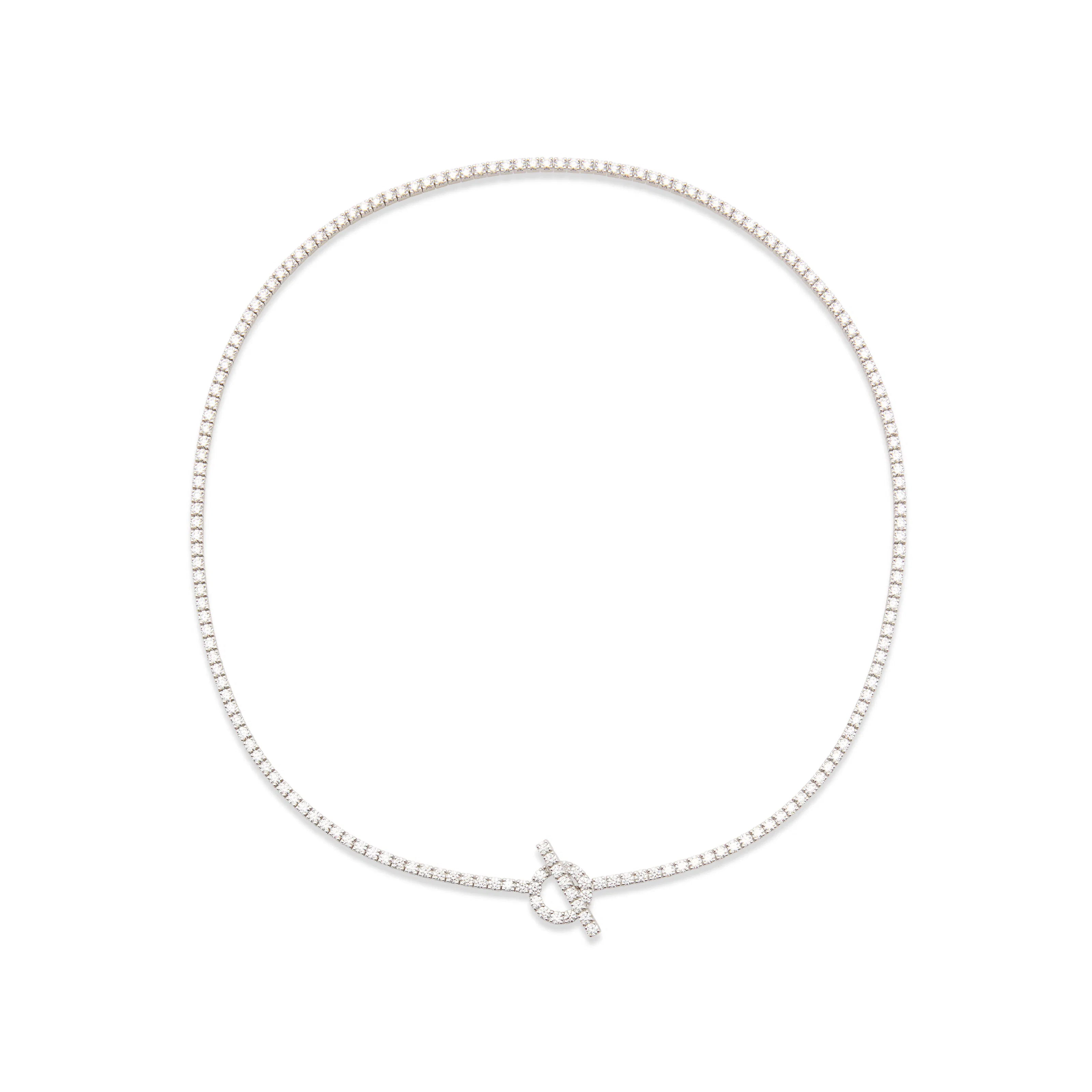 An 18K White Gold & Diamond Finesse Link Necklace