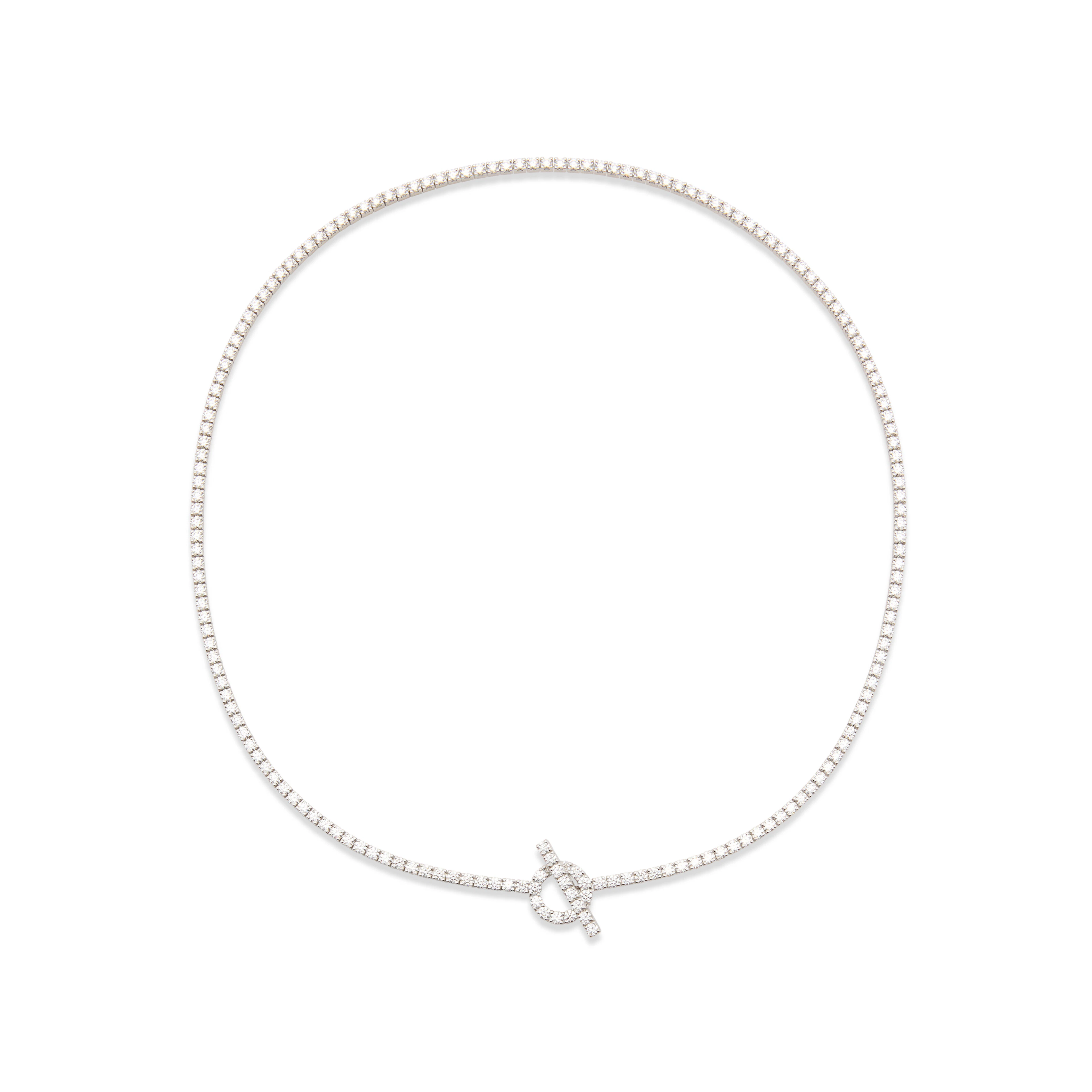 An 18K White Gold & Diamond Finesse Link Necklace