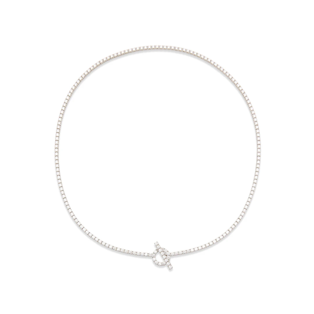 An 18K White Gold & Diamond Finesse Link Necklace
