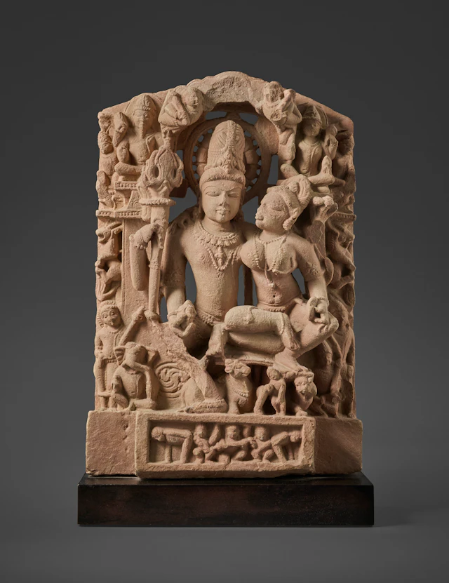 A Sandstone Stele of Uma Maheshvara