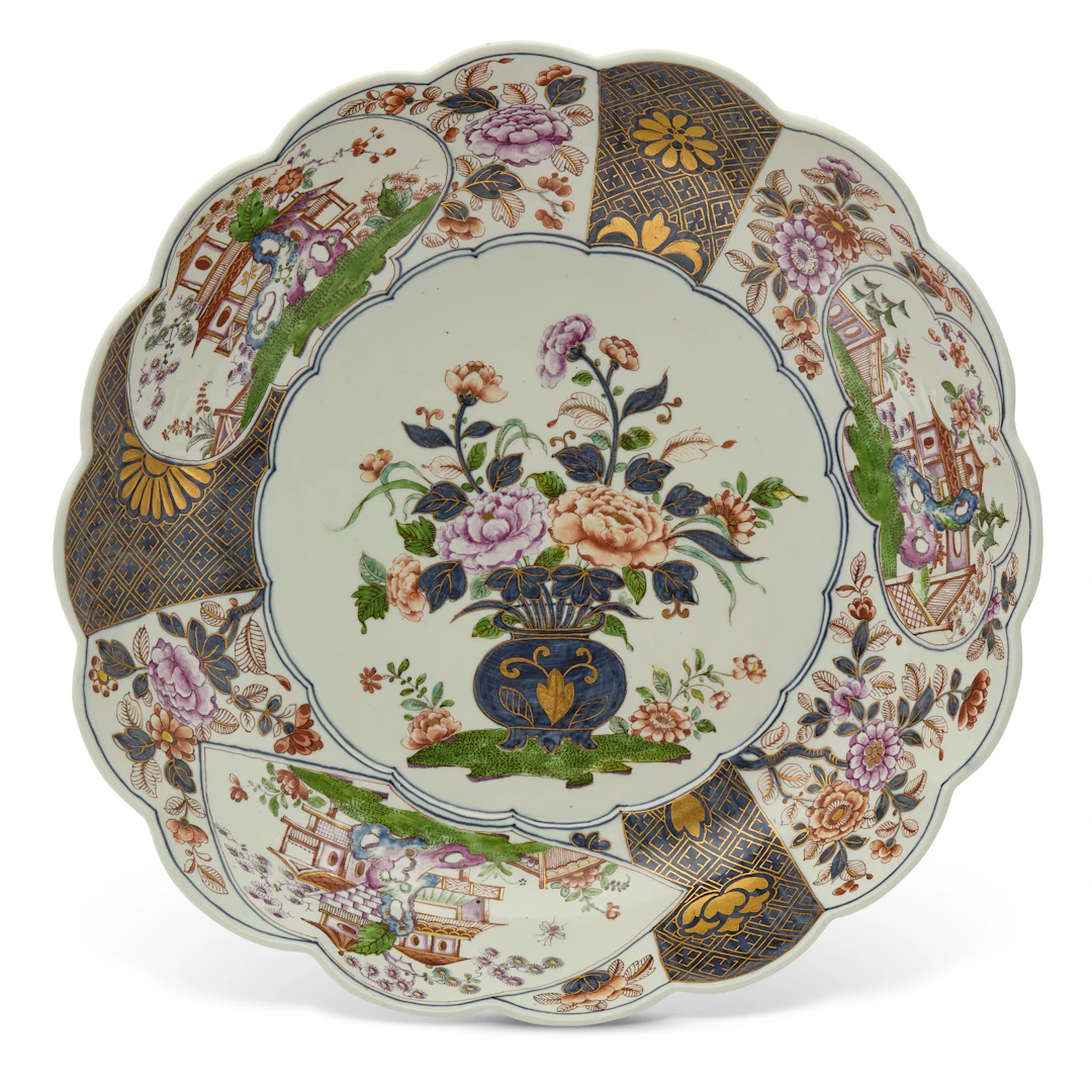 A Large Vienna (Du Paquier) Porcelain Lobed Dish or Shallow Bowl