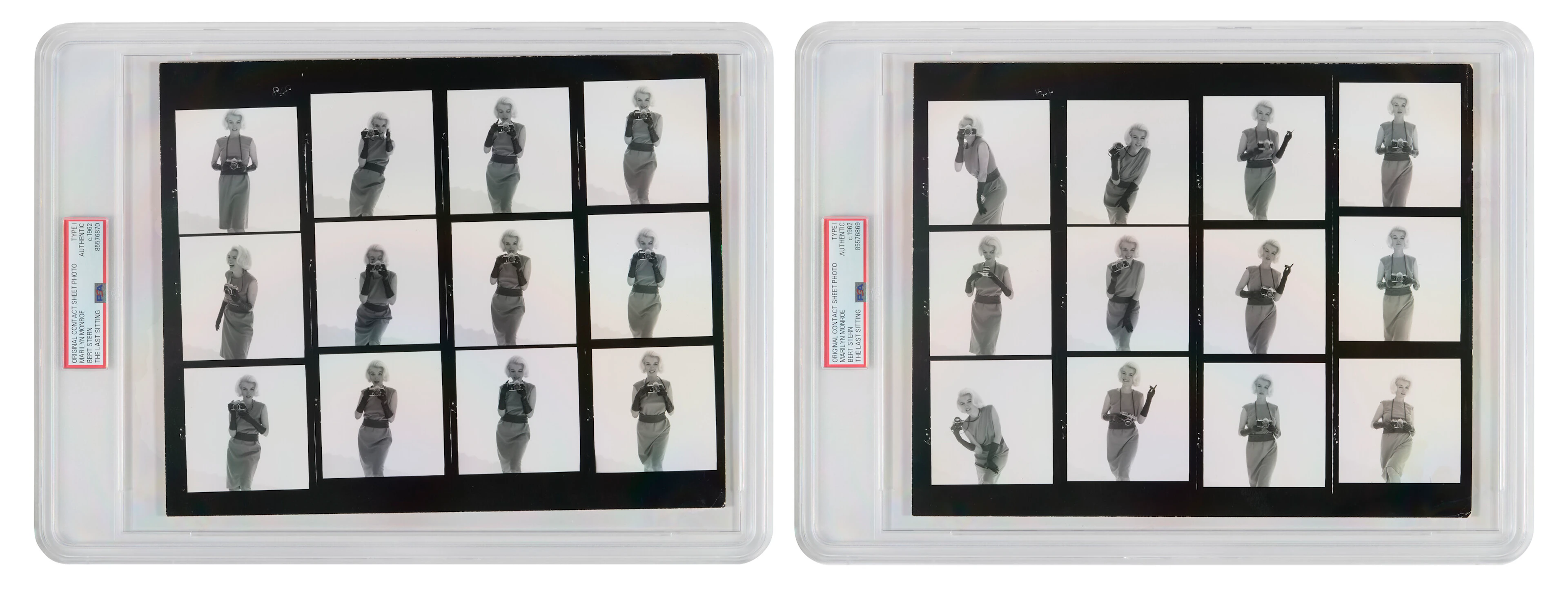 TWO MARILYN MONROE CONTACT SHEETS (PSA/DNA "TYPE I")