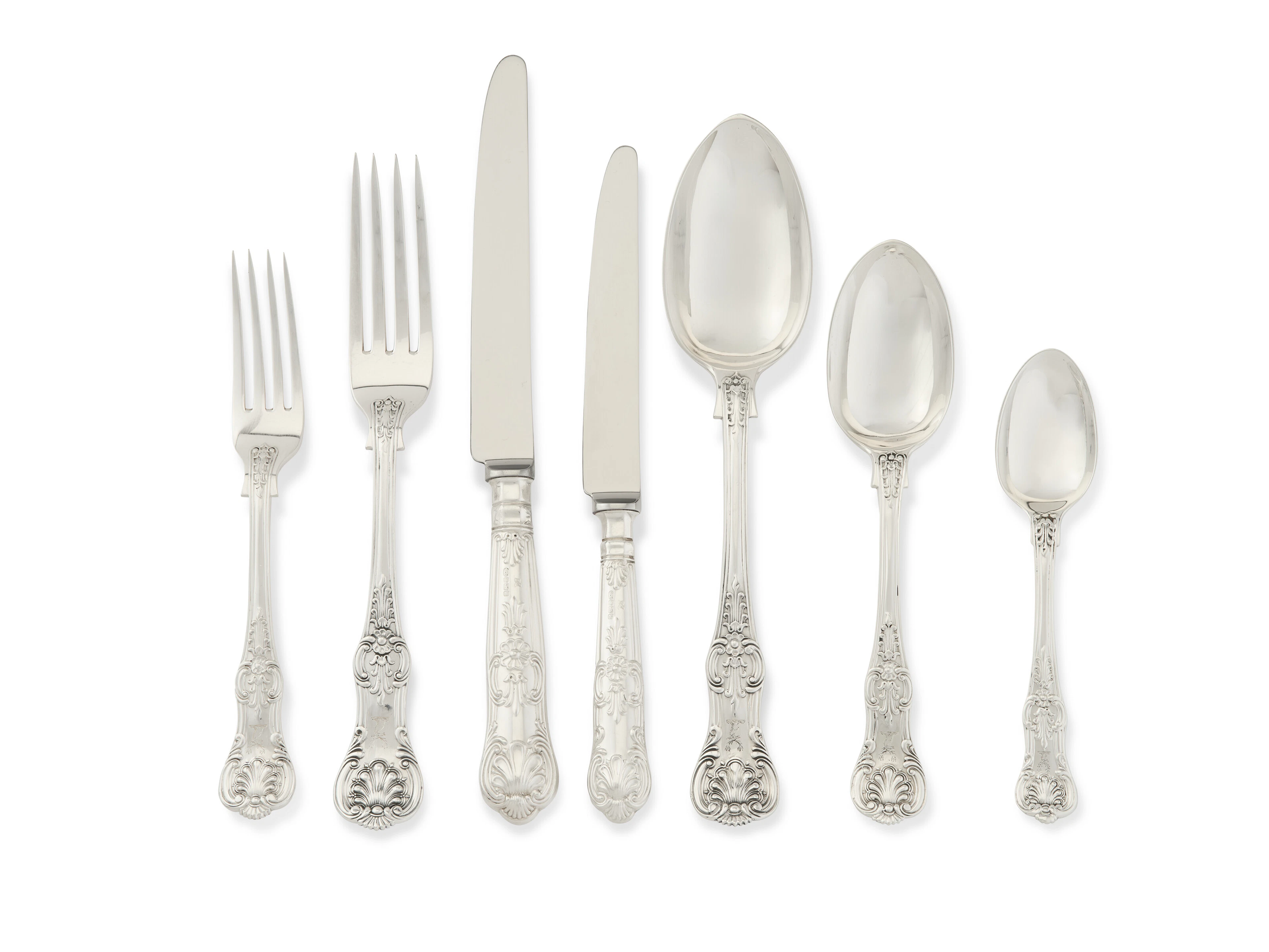 An Assembled Victorian Silver Flatware Service