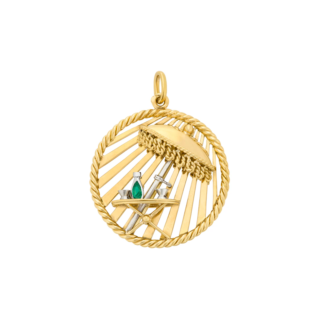 Van Cleef & Arpels Emerald and Gold 'Pippermint' Charm Pendant
