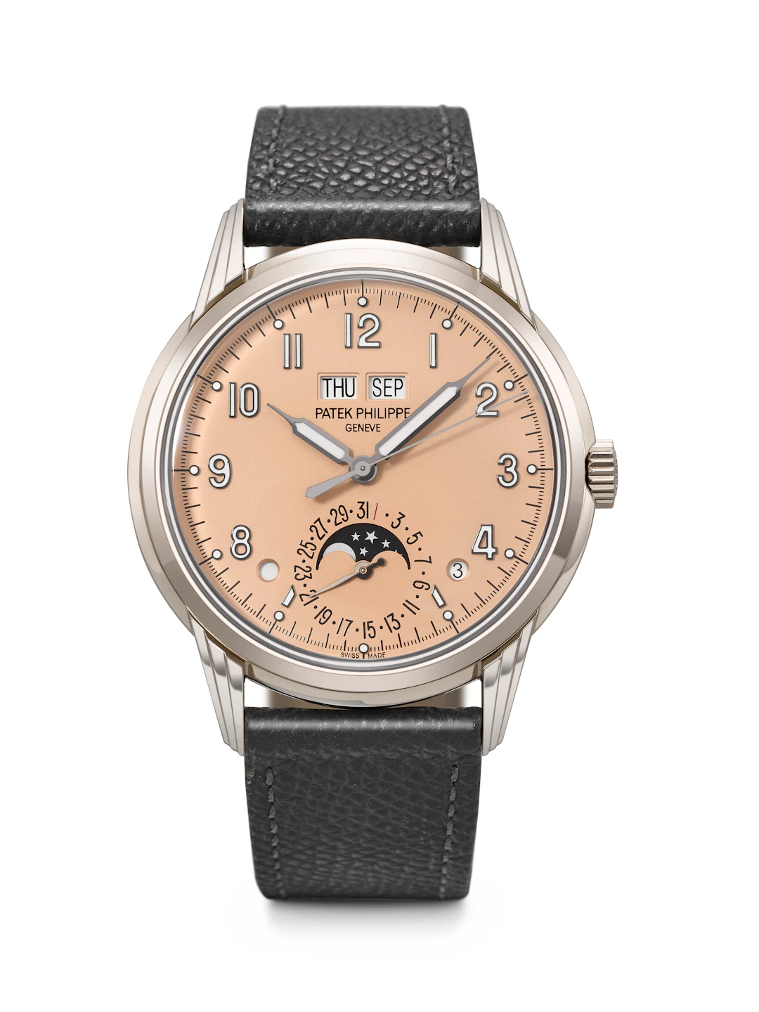 Patek Philippe. An Attractive 18K White Gold Automatic Perpetual Calendar