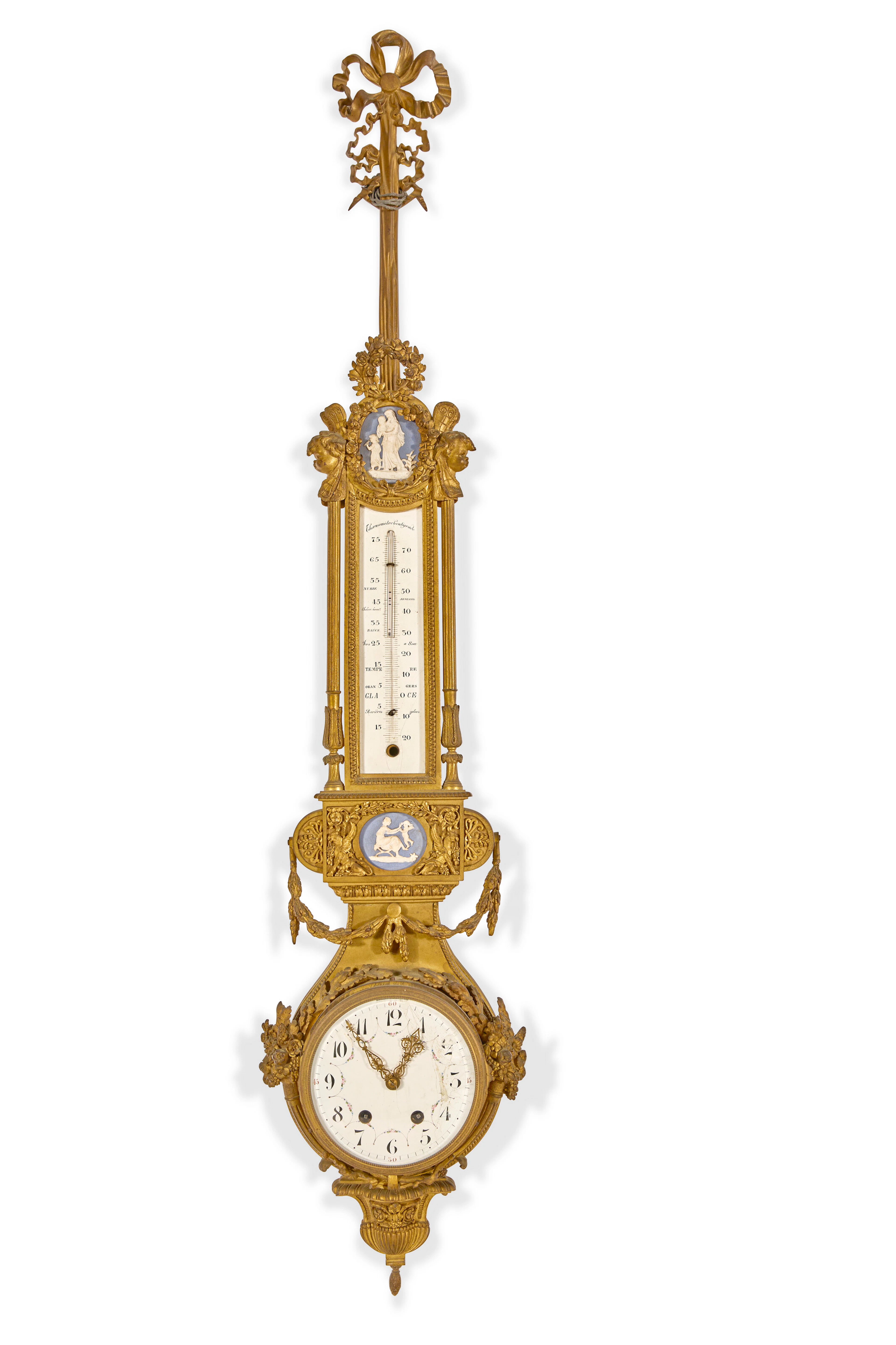 A French Ormolu and Jasperware Cartel Barometer