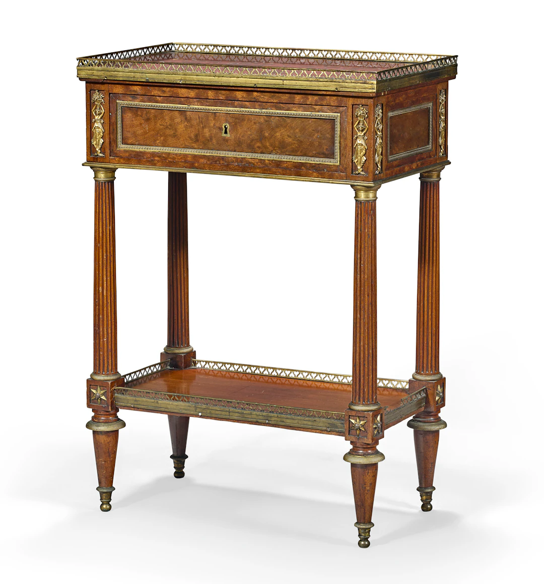 A Late Louis Xvi Ormolu-Mounted Plum-Pudding Mahogany ('Acajou Mouchete')