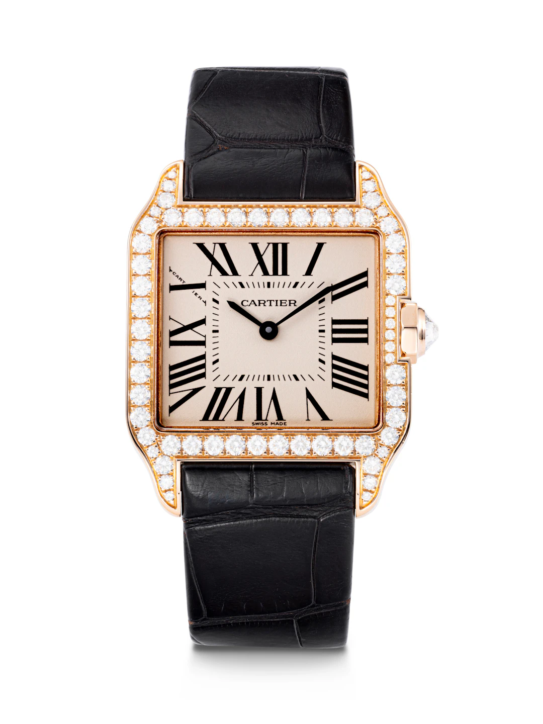Cartier, Pink Gold and Diamond-Set Santos Dumont, Ref. Wh100351