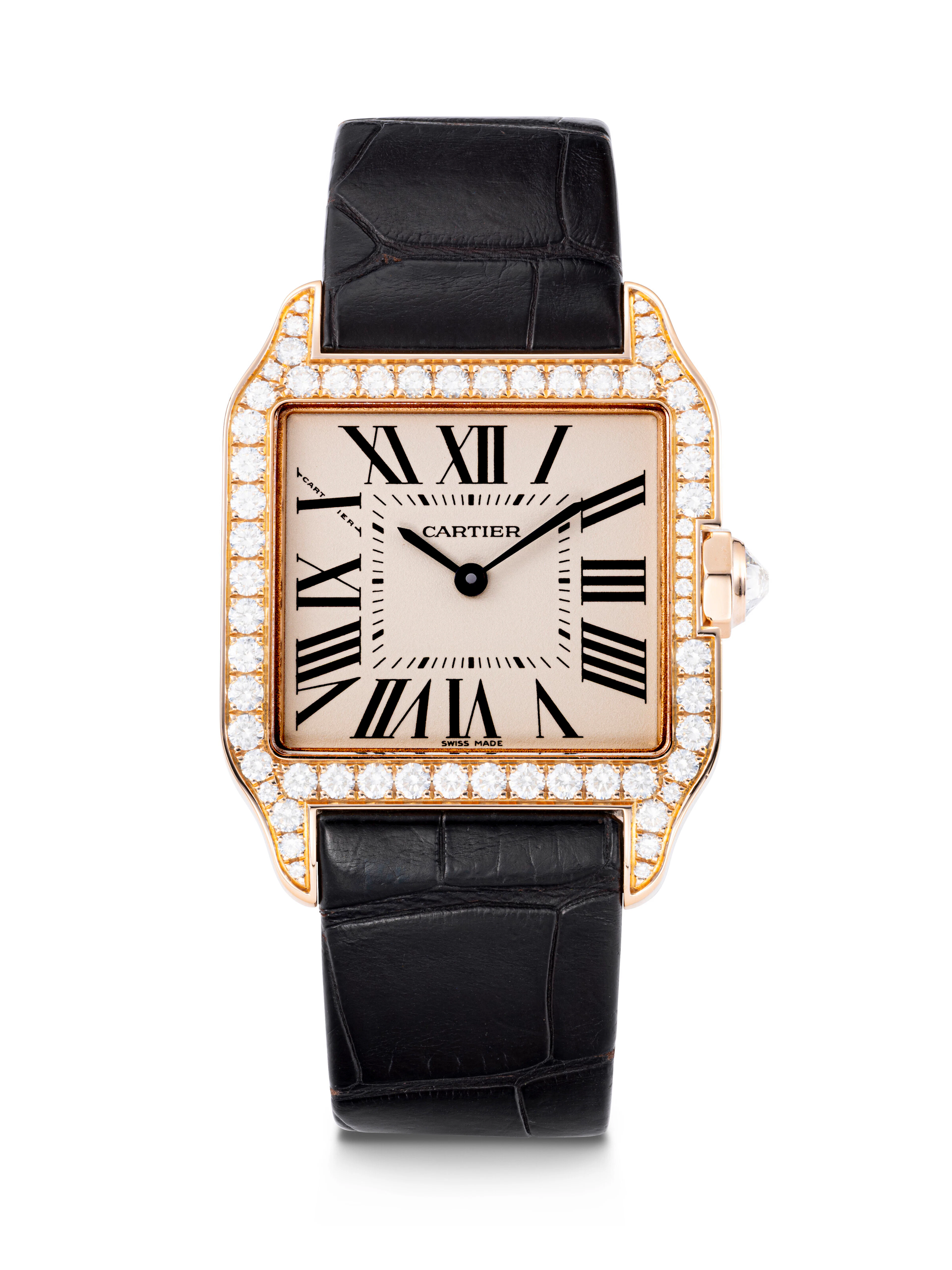 Cartier, Pink Gold and Diamond-Set Santos Dumont, Ref. Wh100351