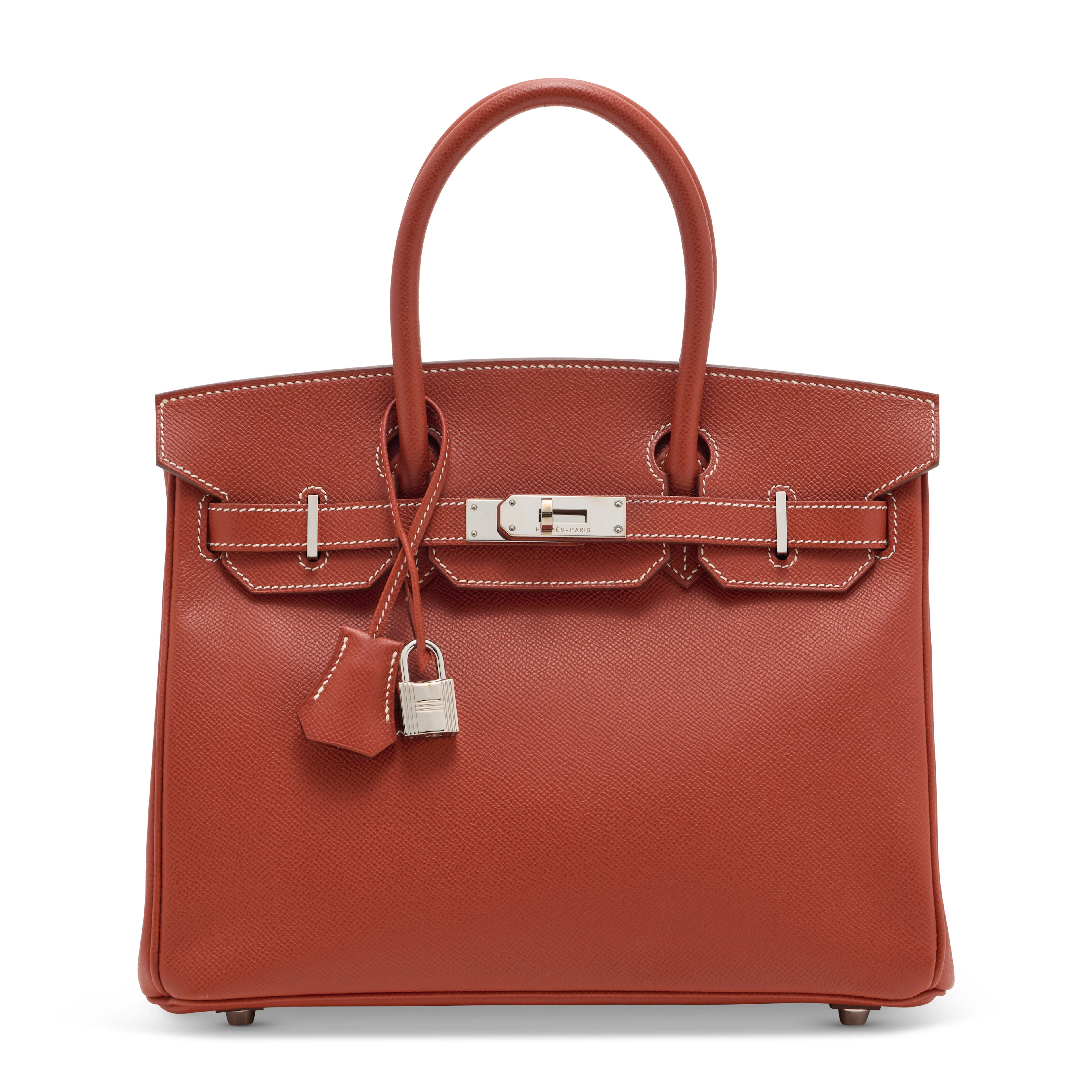 A Brique Epsom Leather Birkin 30 with Palladium Hardware