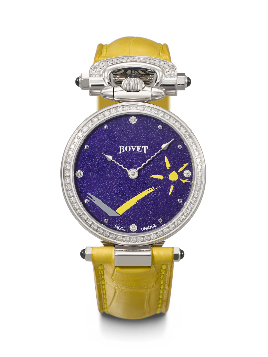 Bovet. A Unique and Charming Stainless Steel, Diamond and Sapphire-Set