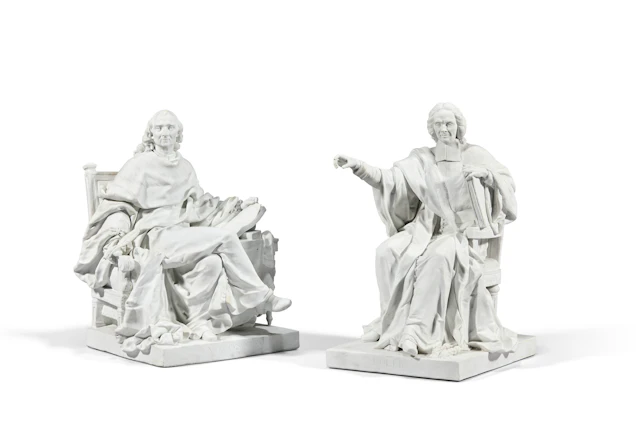 Deux Figures En Biscuit De Porcelaine Dure De La série Des Grands