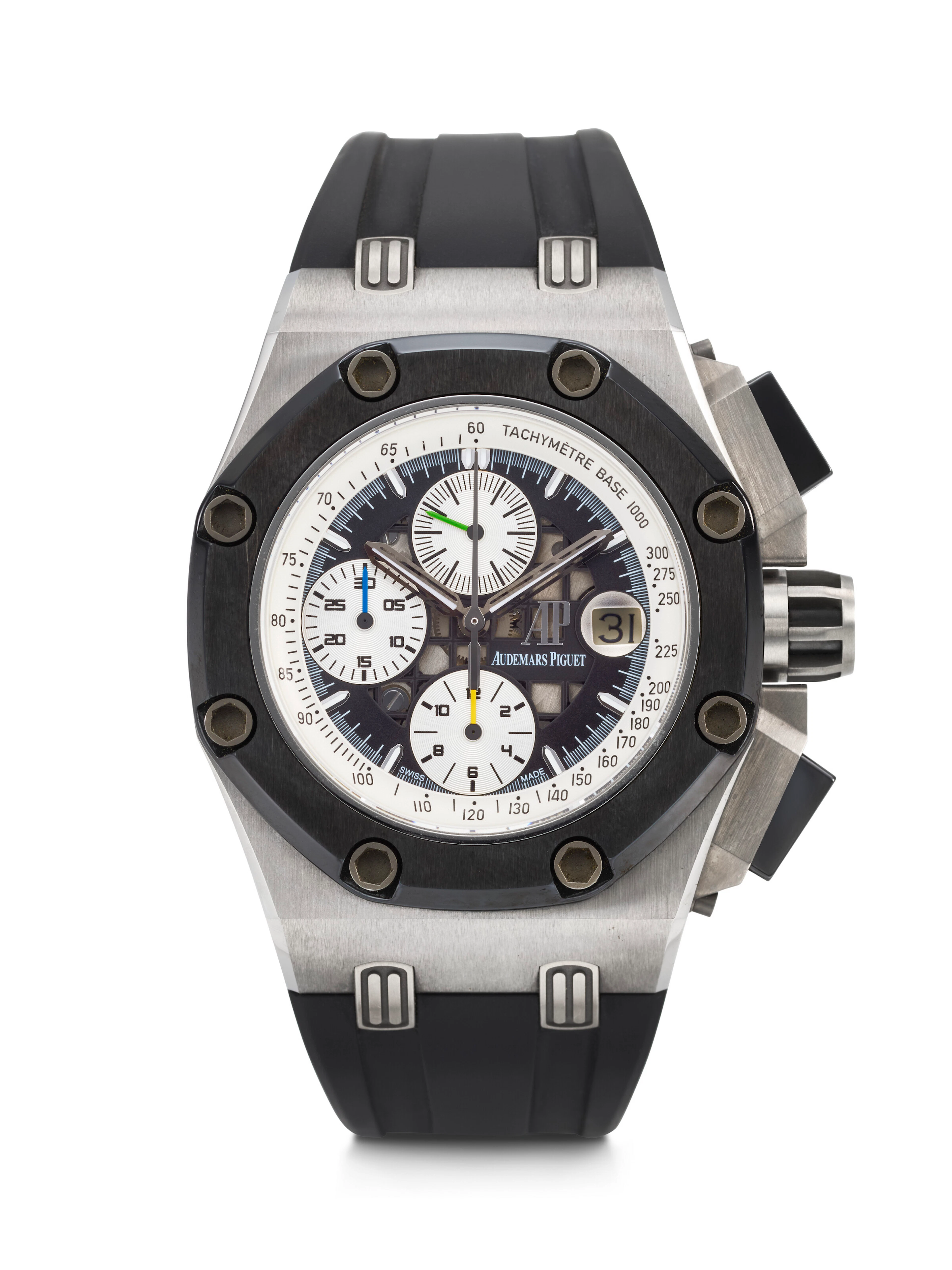 AUDEMARS PIGUET. A LARGE AND SPORTY TITANIUM AND CERAMIC LIMITED EDITION