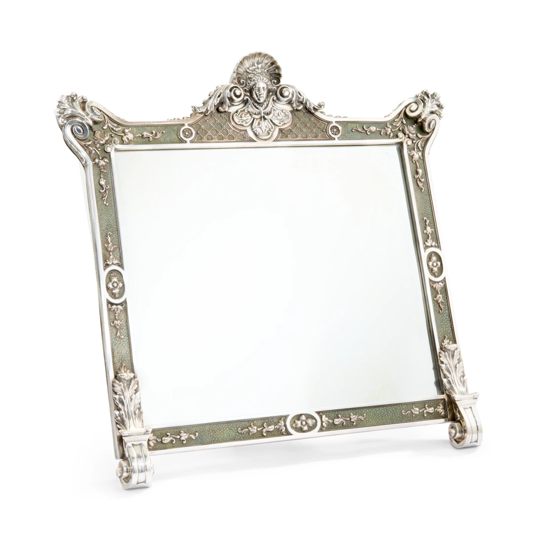 A Regence Style Shagreen-Mounted Dressing Table Mirror