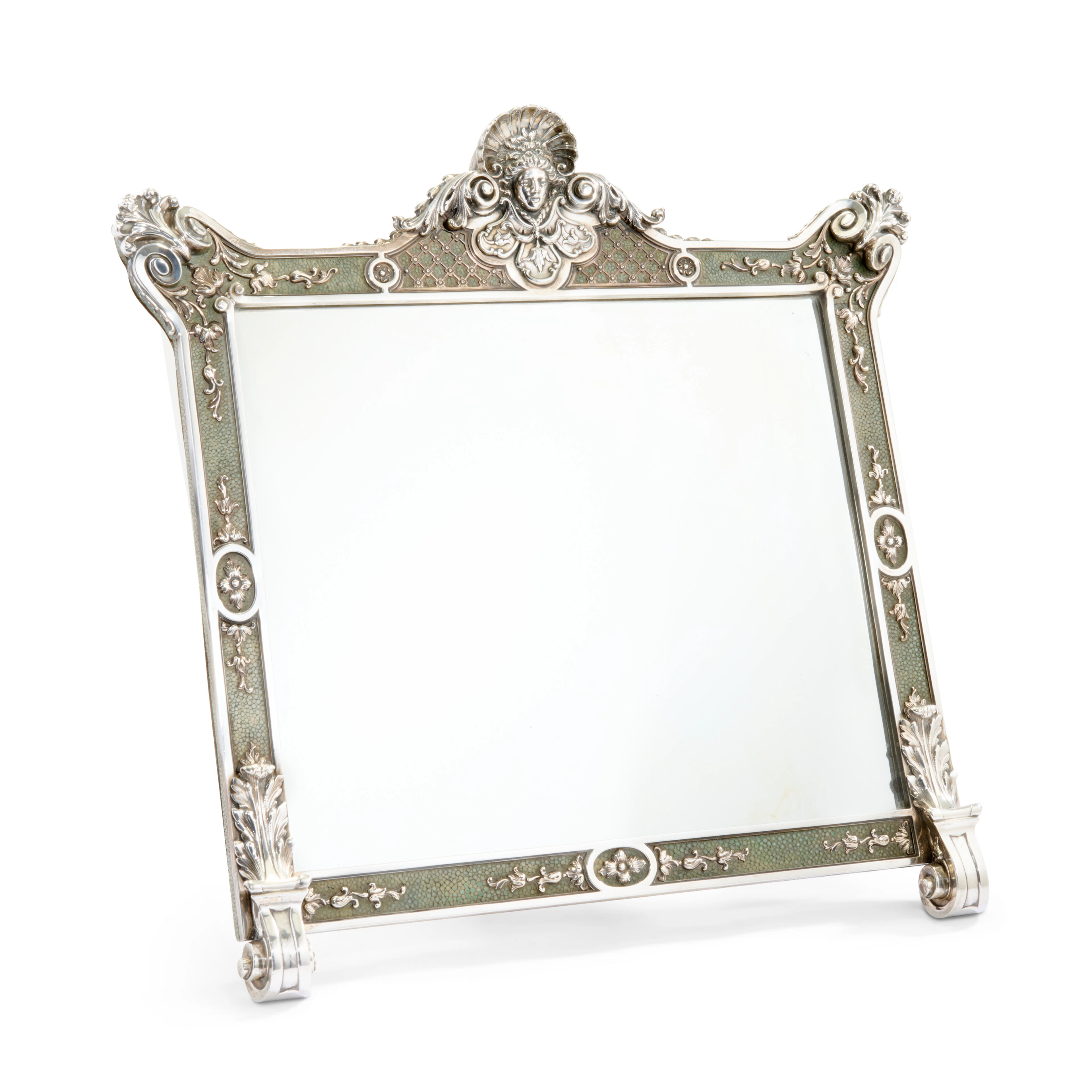 A Regence Style Shagreen-Mounted Dressing Table Mirror
