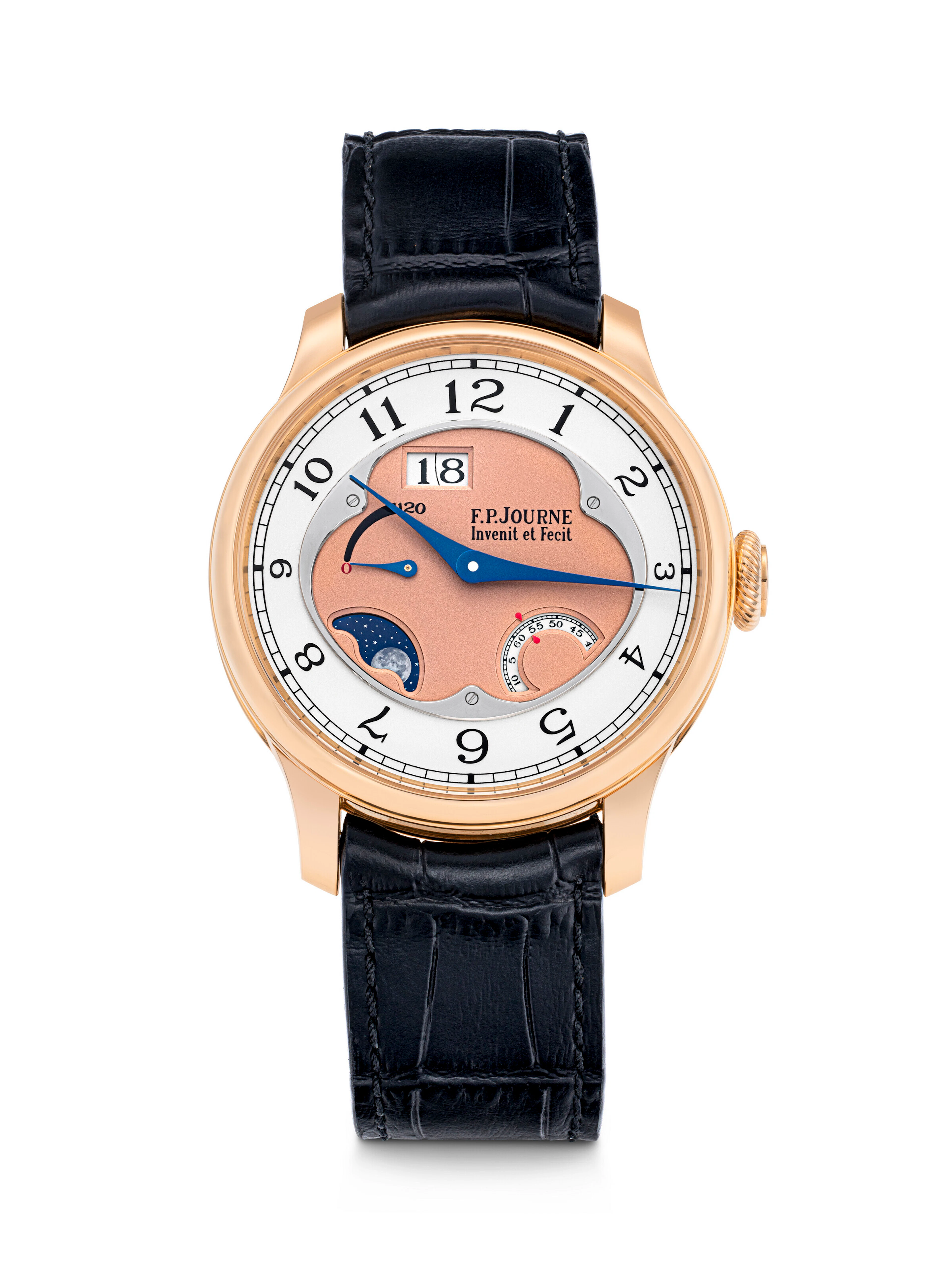 F.P. JOURNE. AN 18K PINK GOLD AUTOMATIC WRISTWATCH WITH DATE, MOON