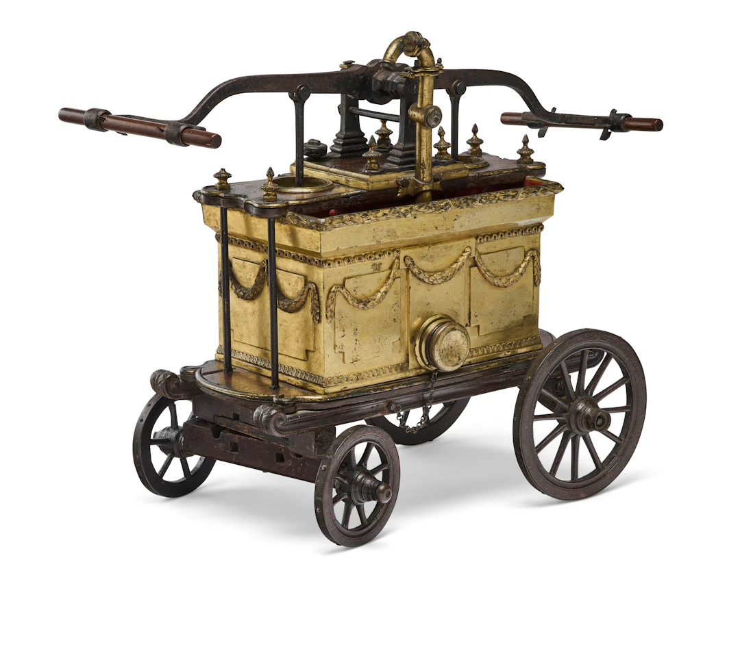 A French Ormolu, Cast Iron and Mahogany Model of a Fire Engine