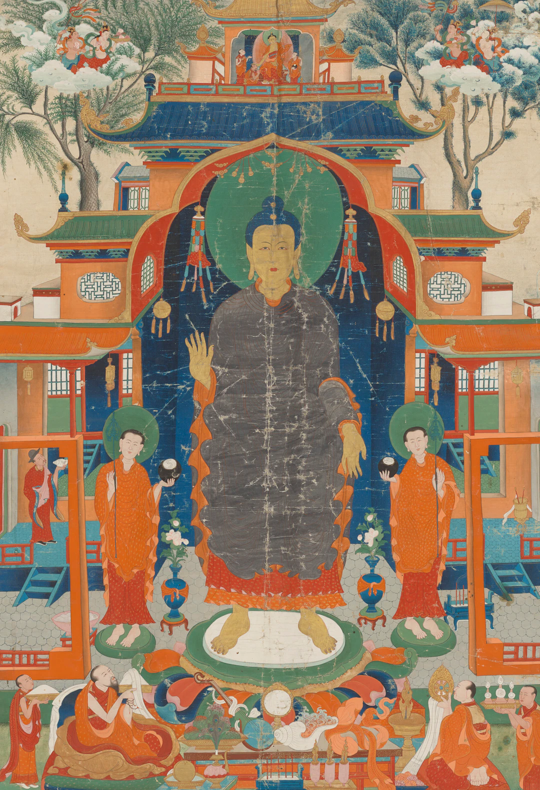 A Thangka of Shakyamuni Buddha