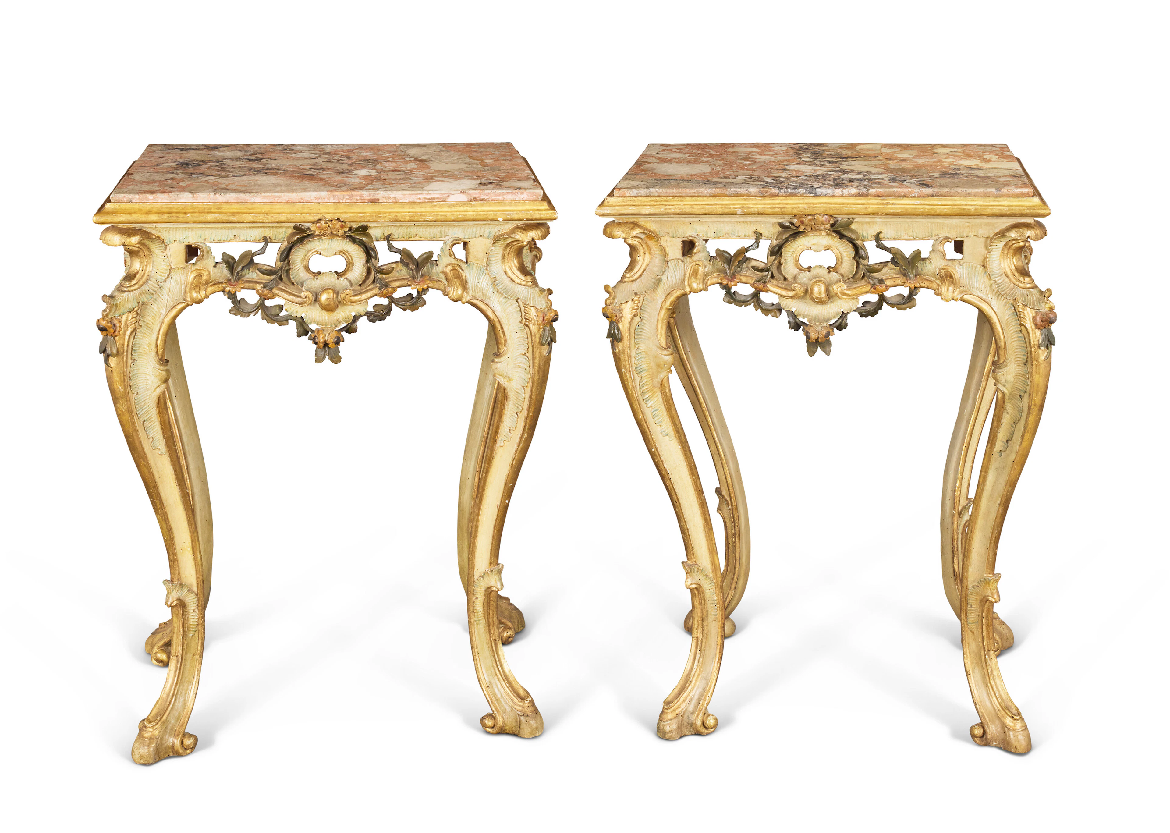 Paire De Consoles D'époque Rococo