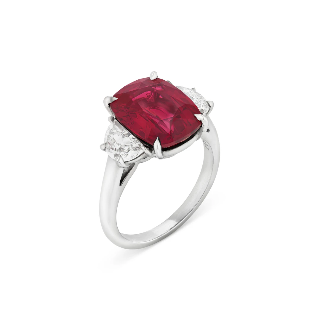 Spinel and Diamond Ring