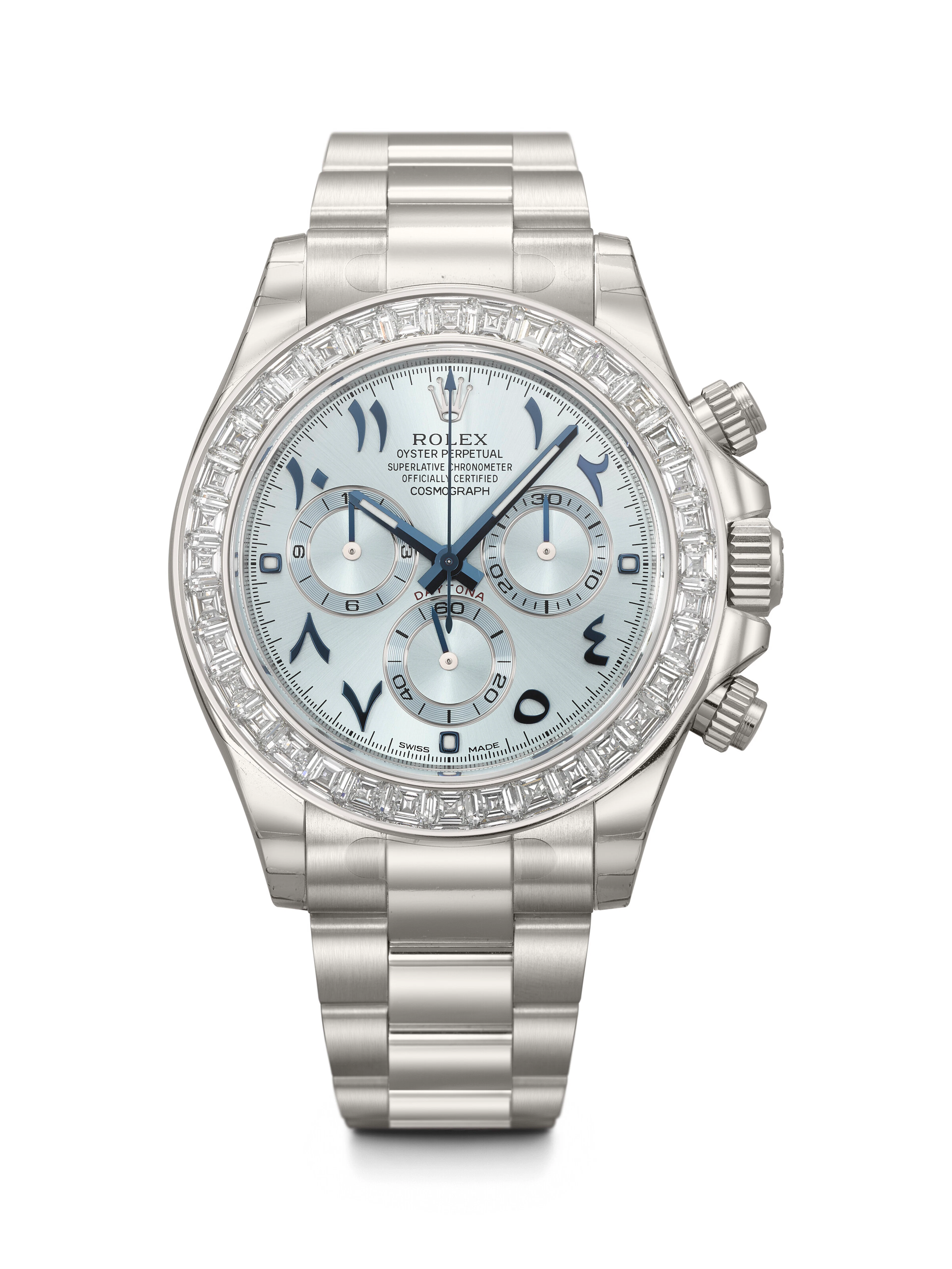 ROLEX. AN EXTREMELY RARE AND HEAVY PLATINUM AND DIAMOND-SET AUTOMATIC