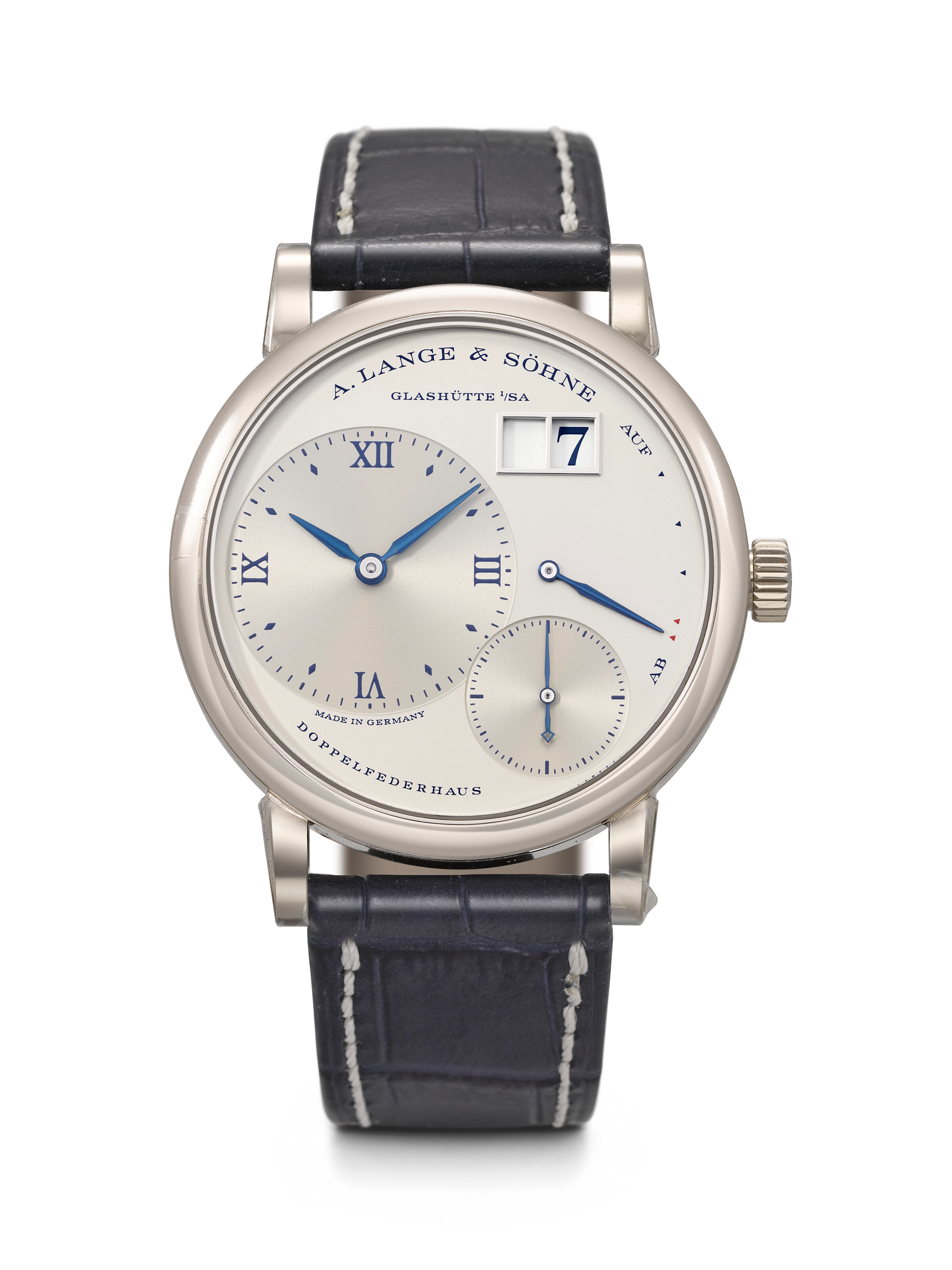 A. Lange & söhne. An Attractive 18K White Gold Limited Edition Wristwatch