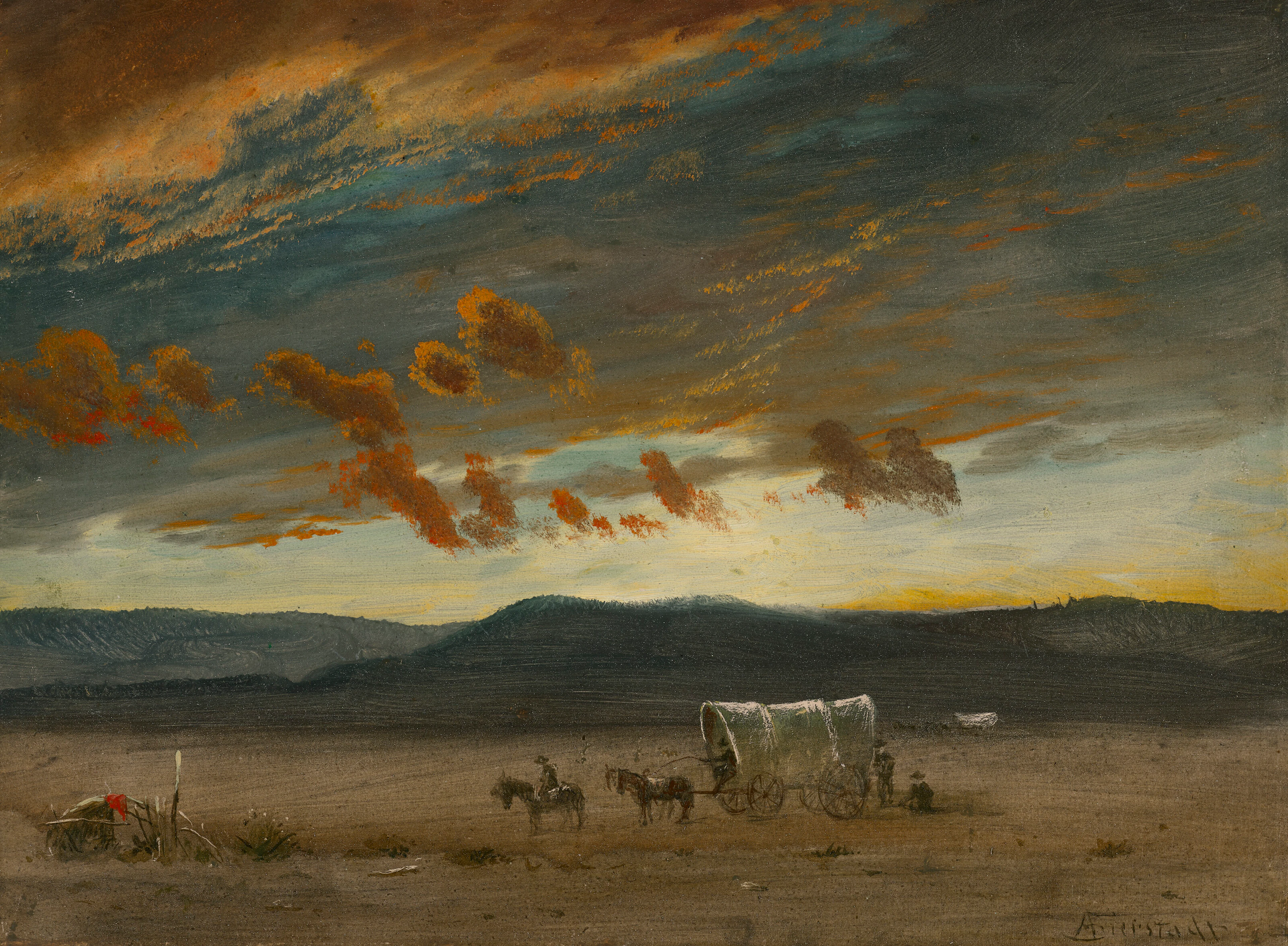 ALBERT BIERSTADT (1830-1902) Wagon Train