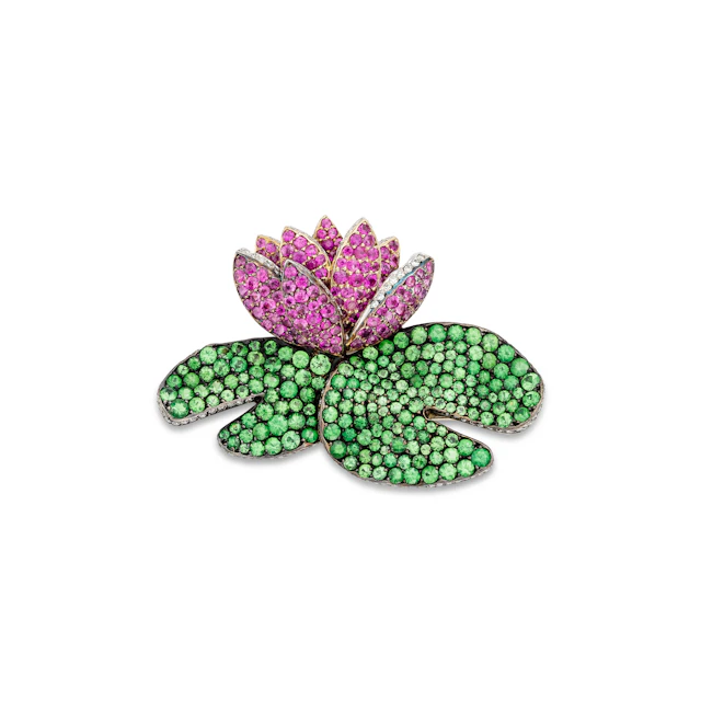 Corentin Quideau by Georland Garnet, Pink Sapphire and Diamond 'Nymphea'