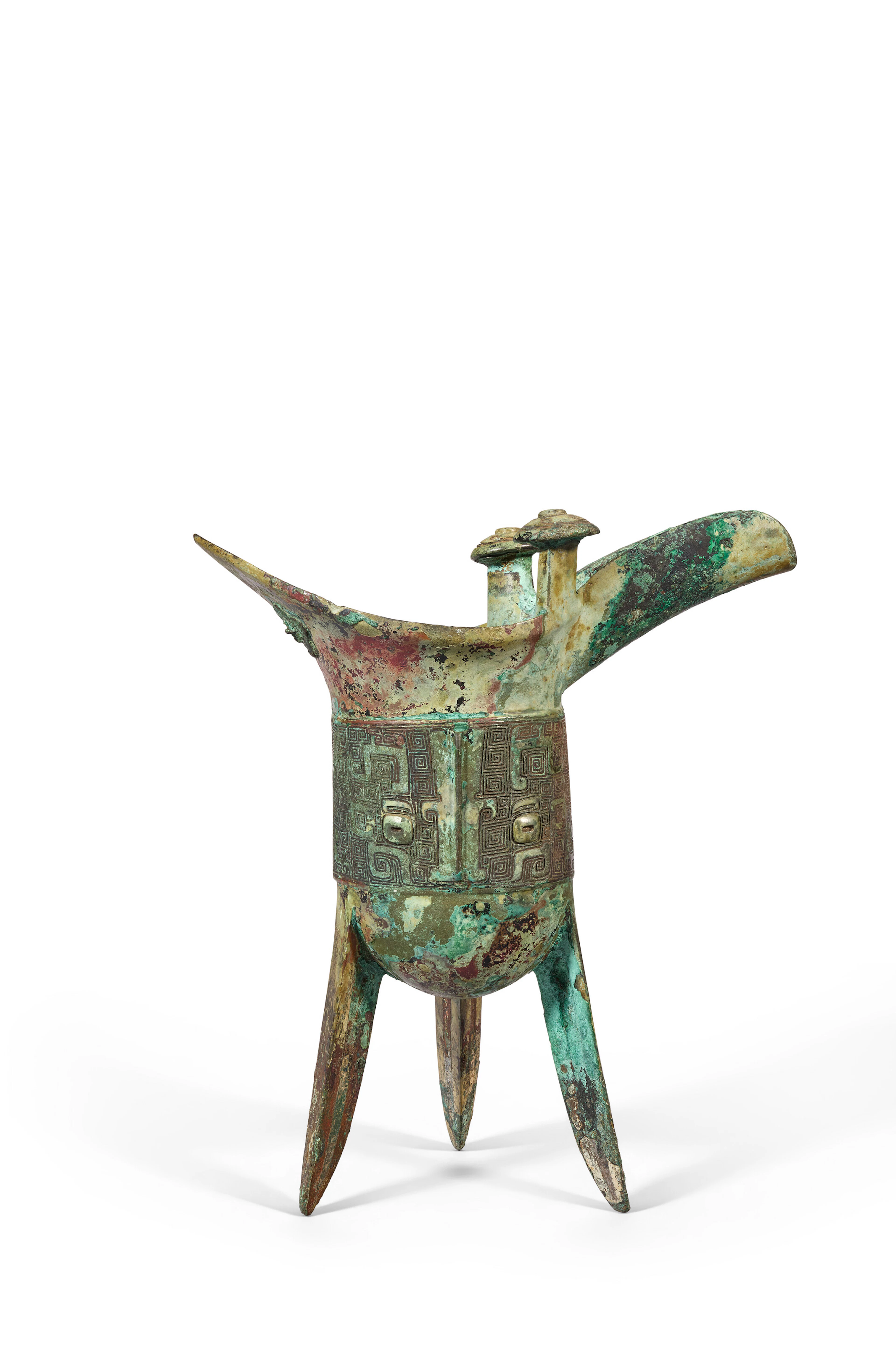 VERSEUSE À VIN RITUELLE TRIPODE EN BRONZE ARCHAÏQUE, JUE