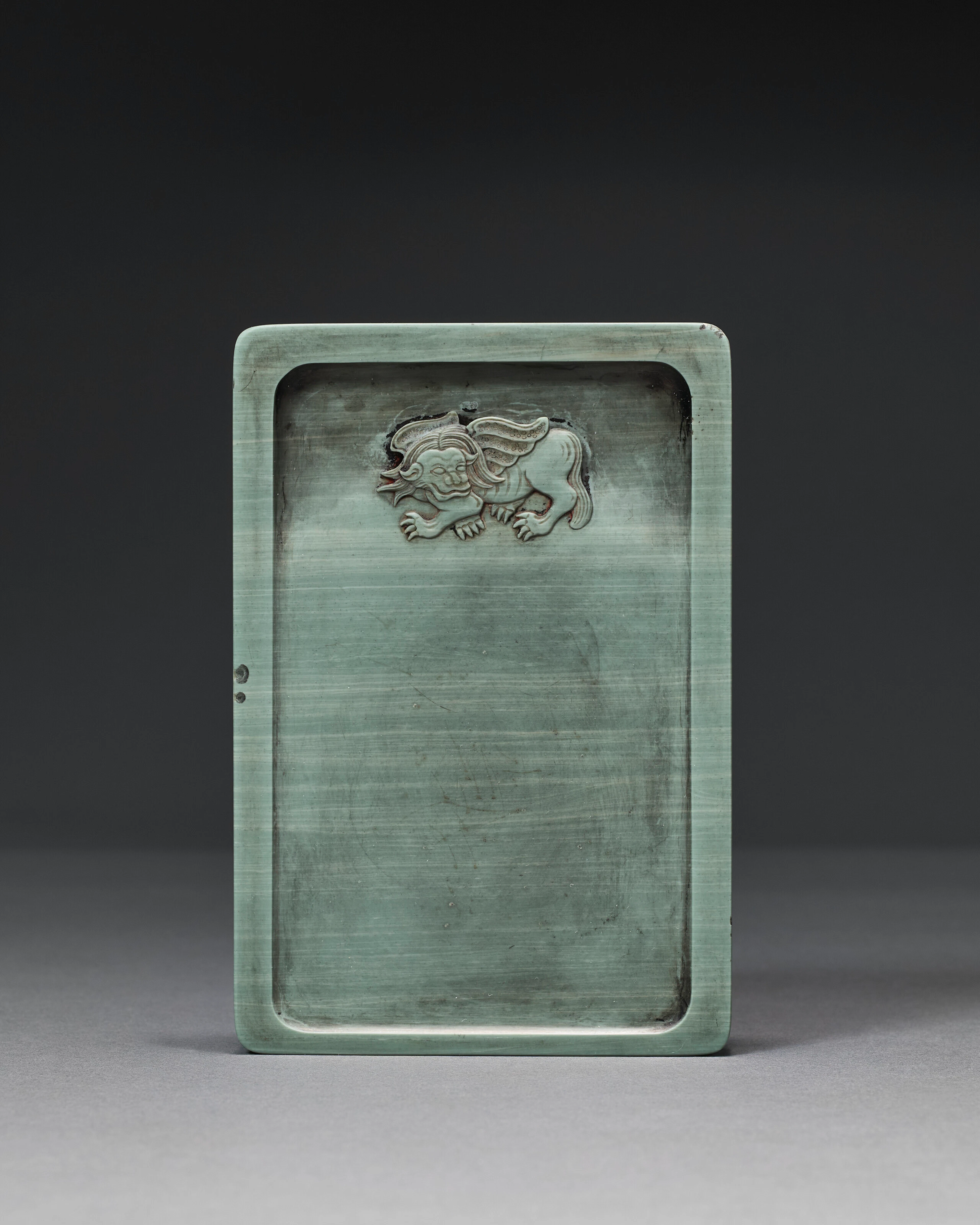 A RARE IMPERIAL INSCRIBED SONGHUA INKSTONE