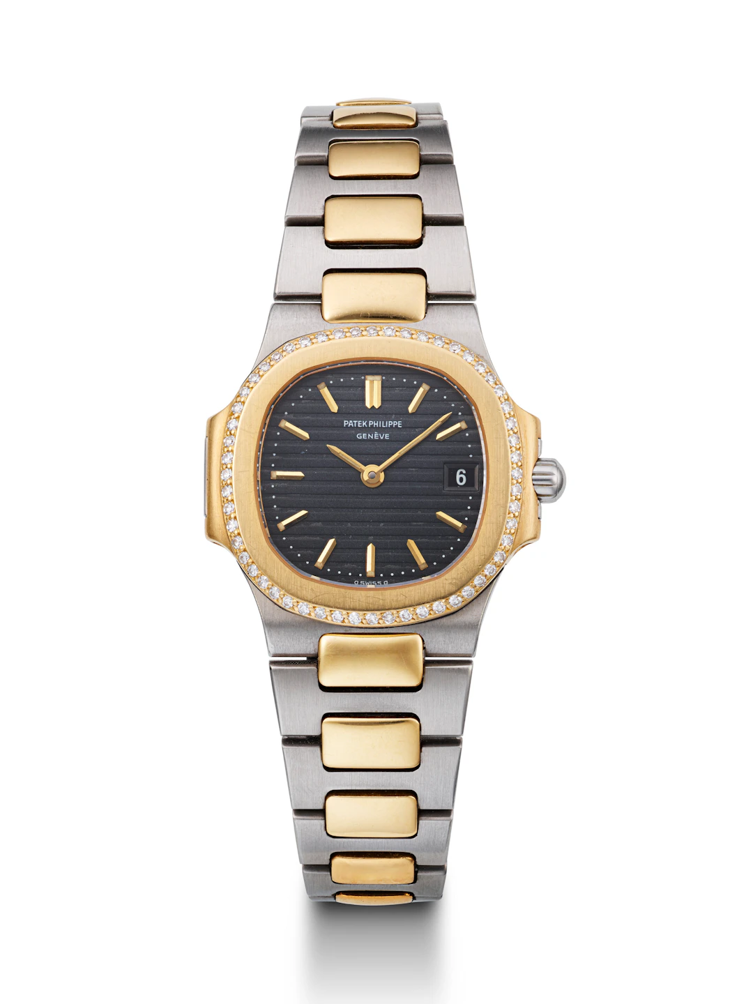 Patek Philippe, Yellow Gold, Stainless Steel and Diamond-Set 'Nautilus'