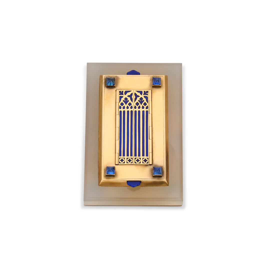 Cartier Art Deco Agate, Sapphire and Enamel Plaque for a Car Dashboard