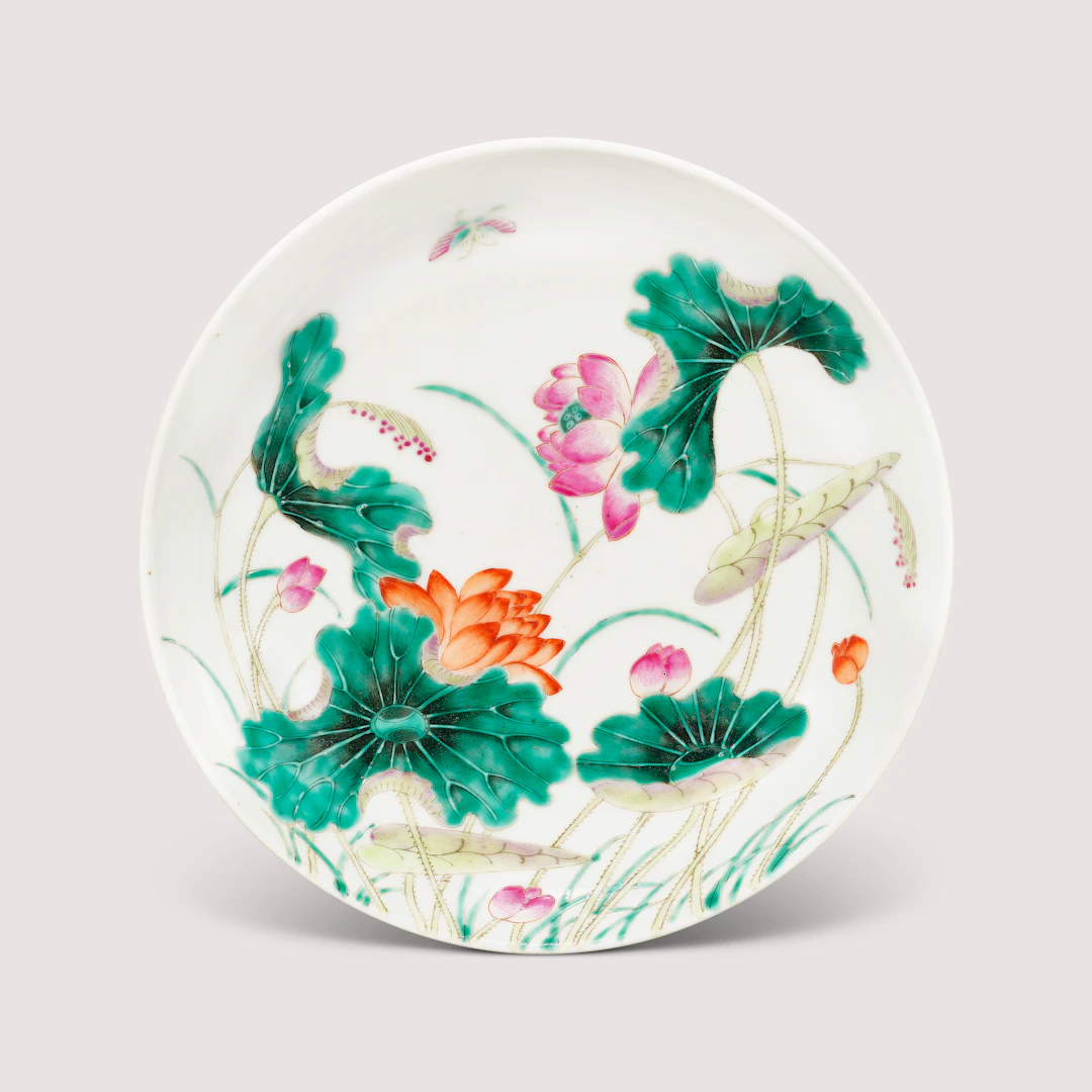 A Fine Famille Rose ‘Lotus’ Dish