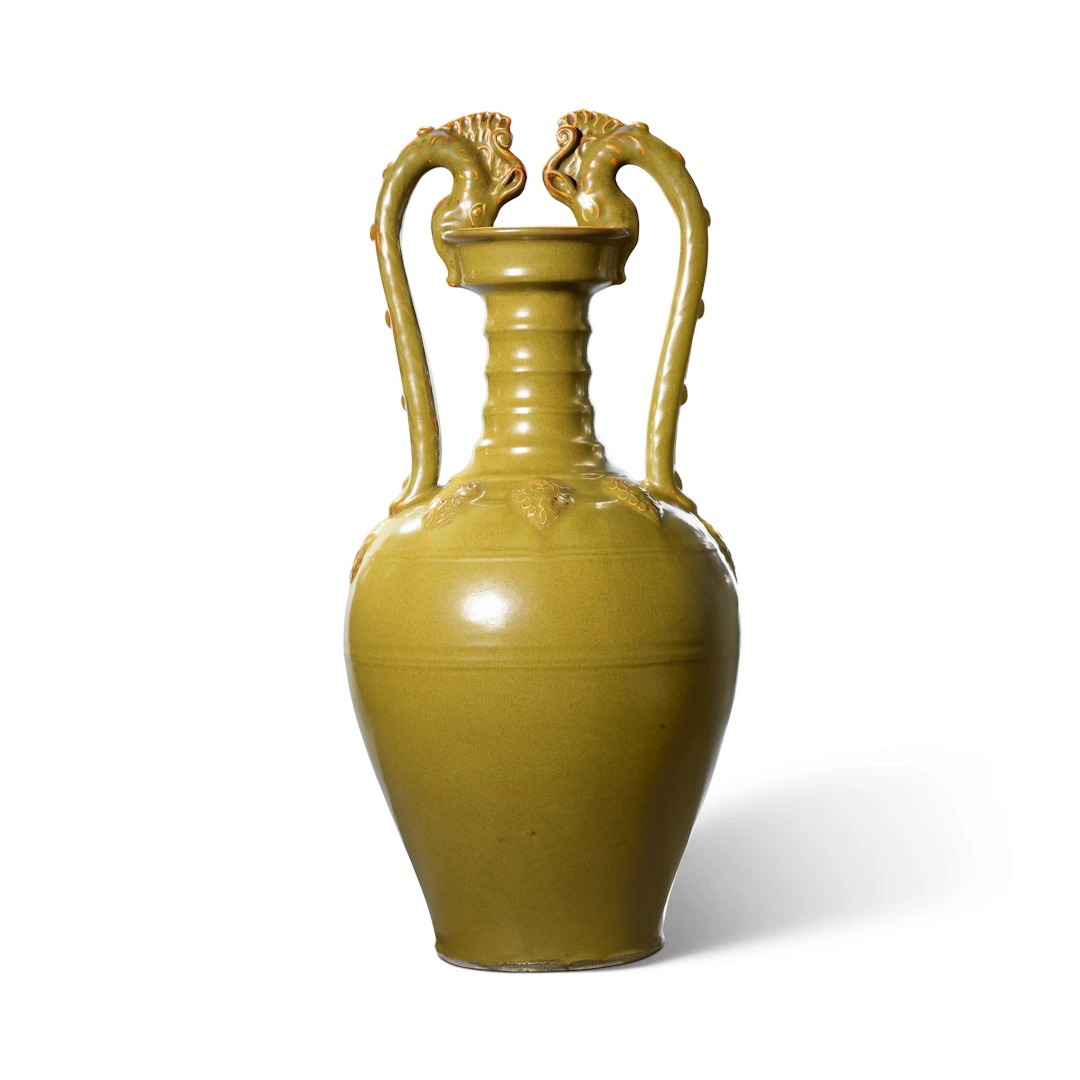 A Fine and Exceptionally Rare Large Eel-Skin Glazed Amphora