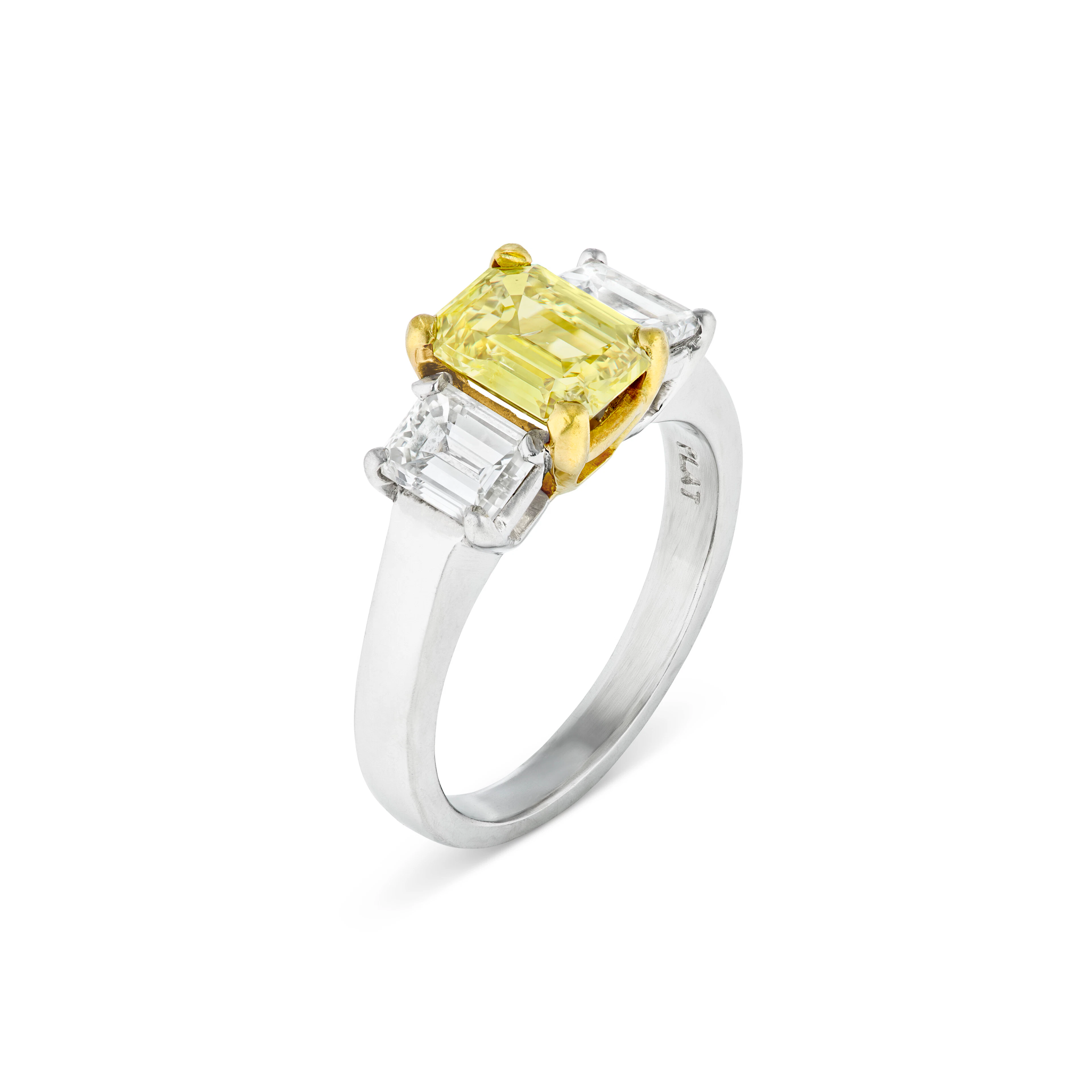 Colored Diamond and Diamond Ring