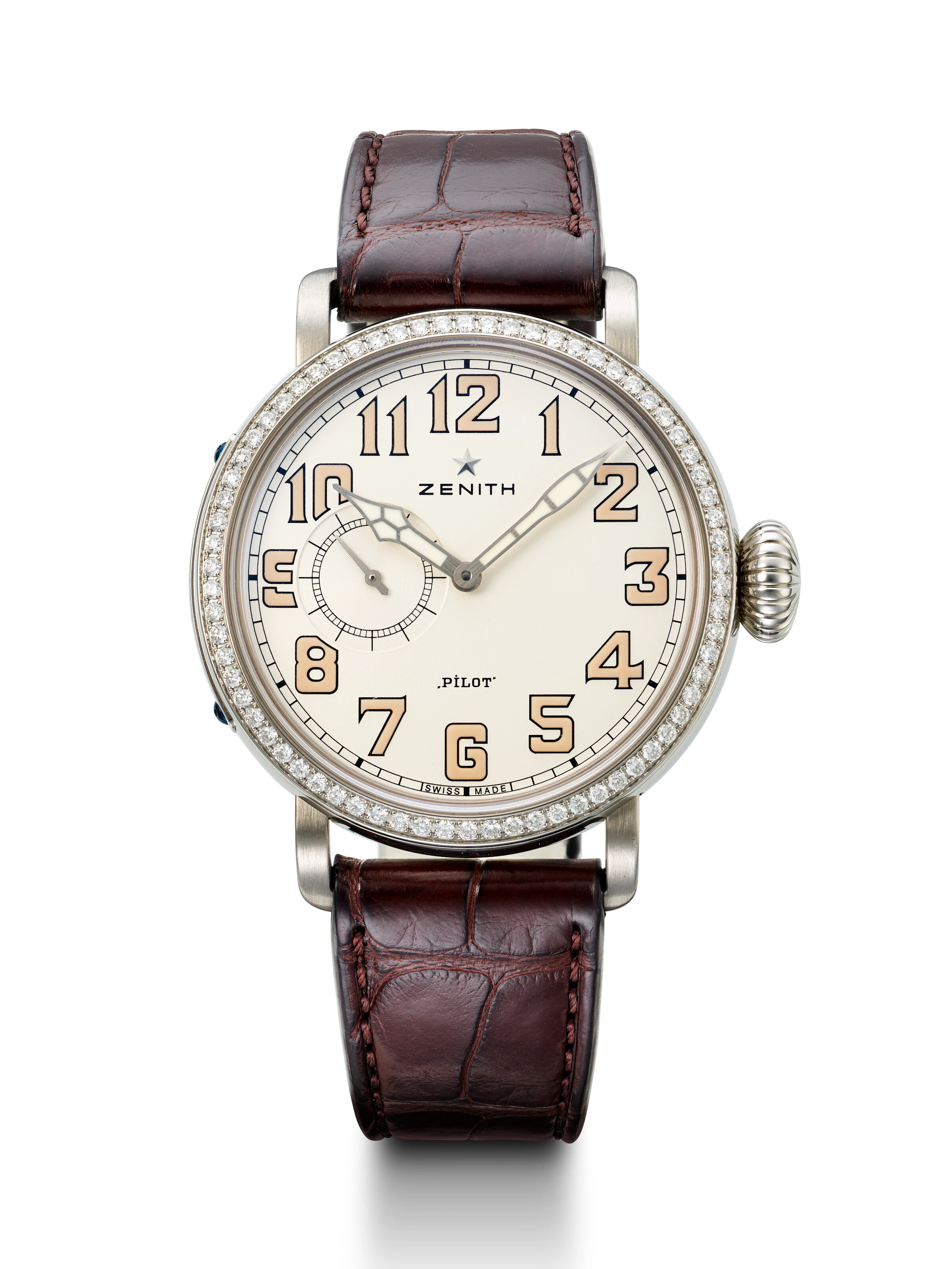 Zenith, Stainless Steel and Diamond-Set 'Pilot Type 20 Lady', Ref. 16.1930.681