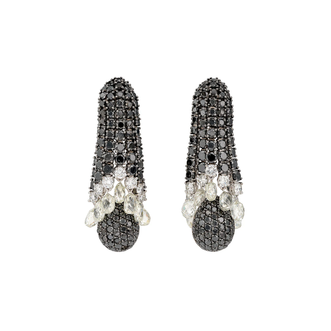 De Grisogono Pair of Coloured Diamond and Diamond Earrings
