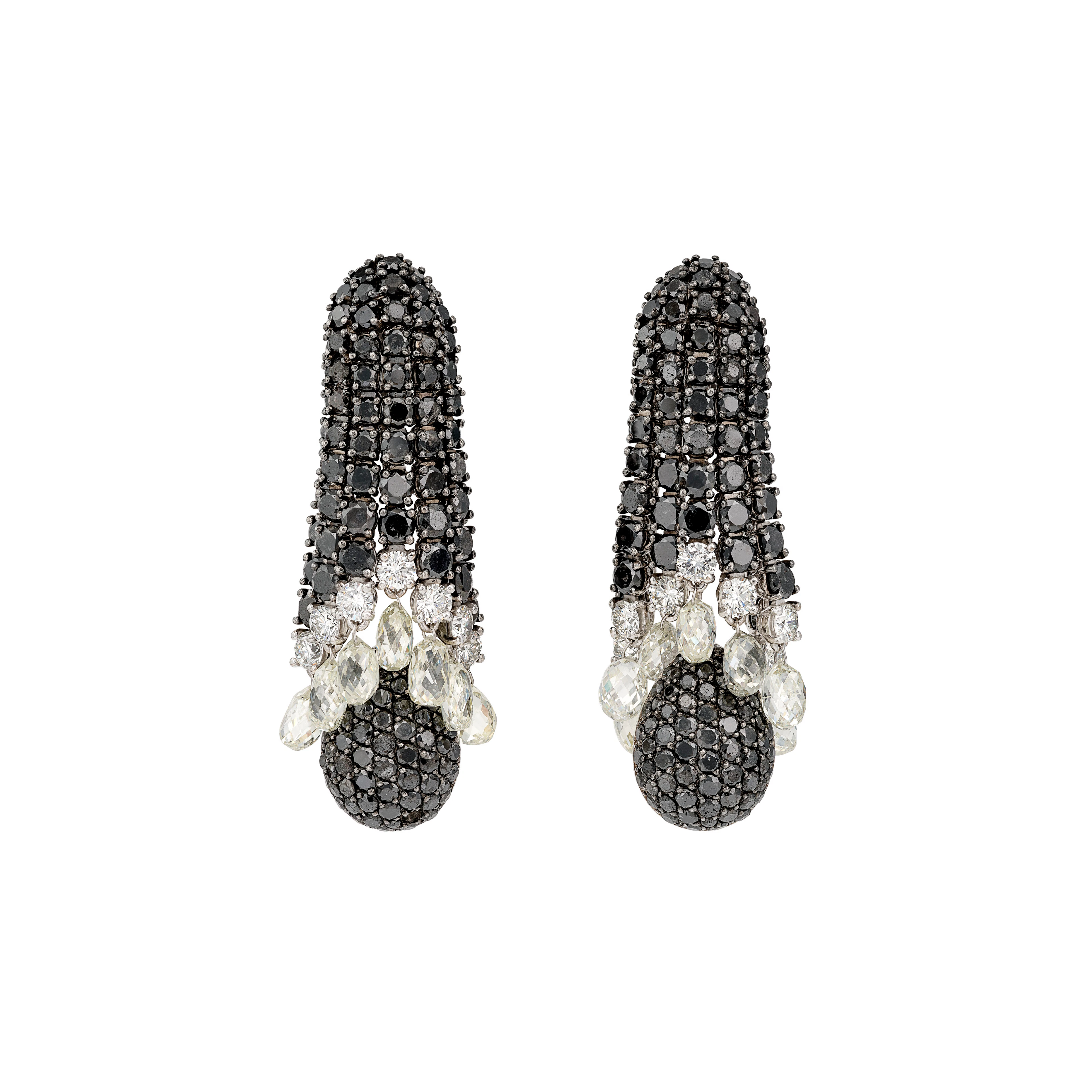 De Grisogono Pair of Coloured Diamond and Diamond Earrings