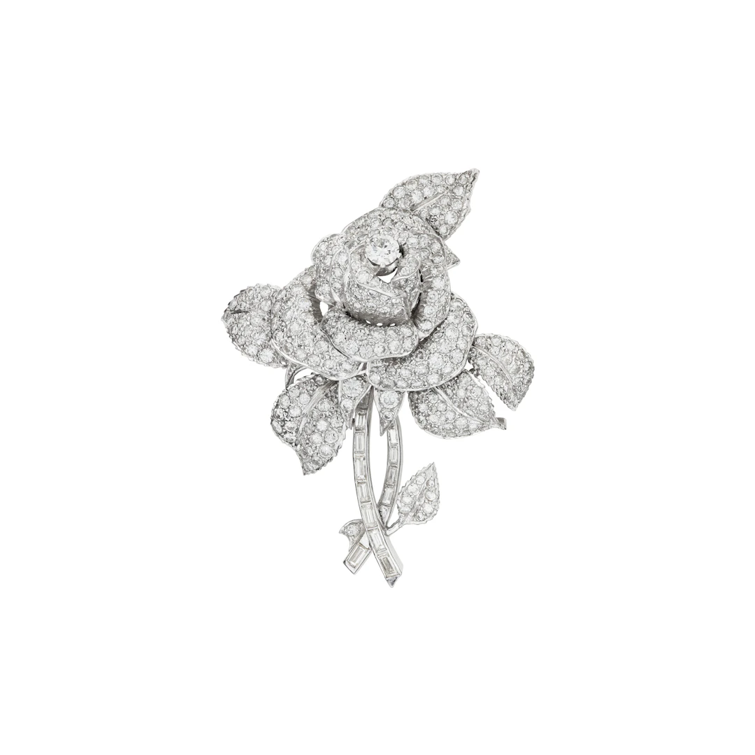 Diamond Flower Brooch