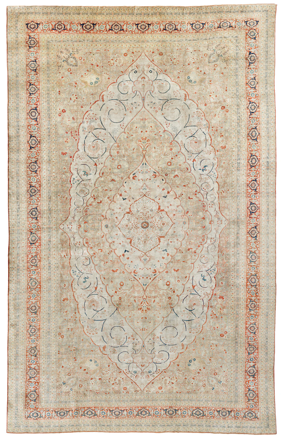 An Impressive Large Silk Tabriz Carpet