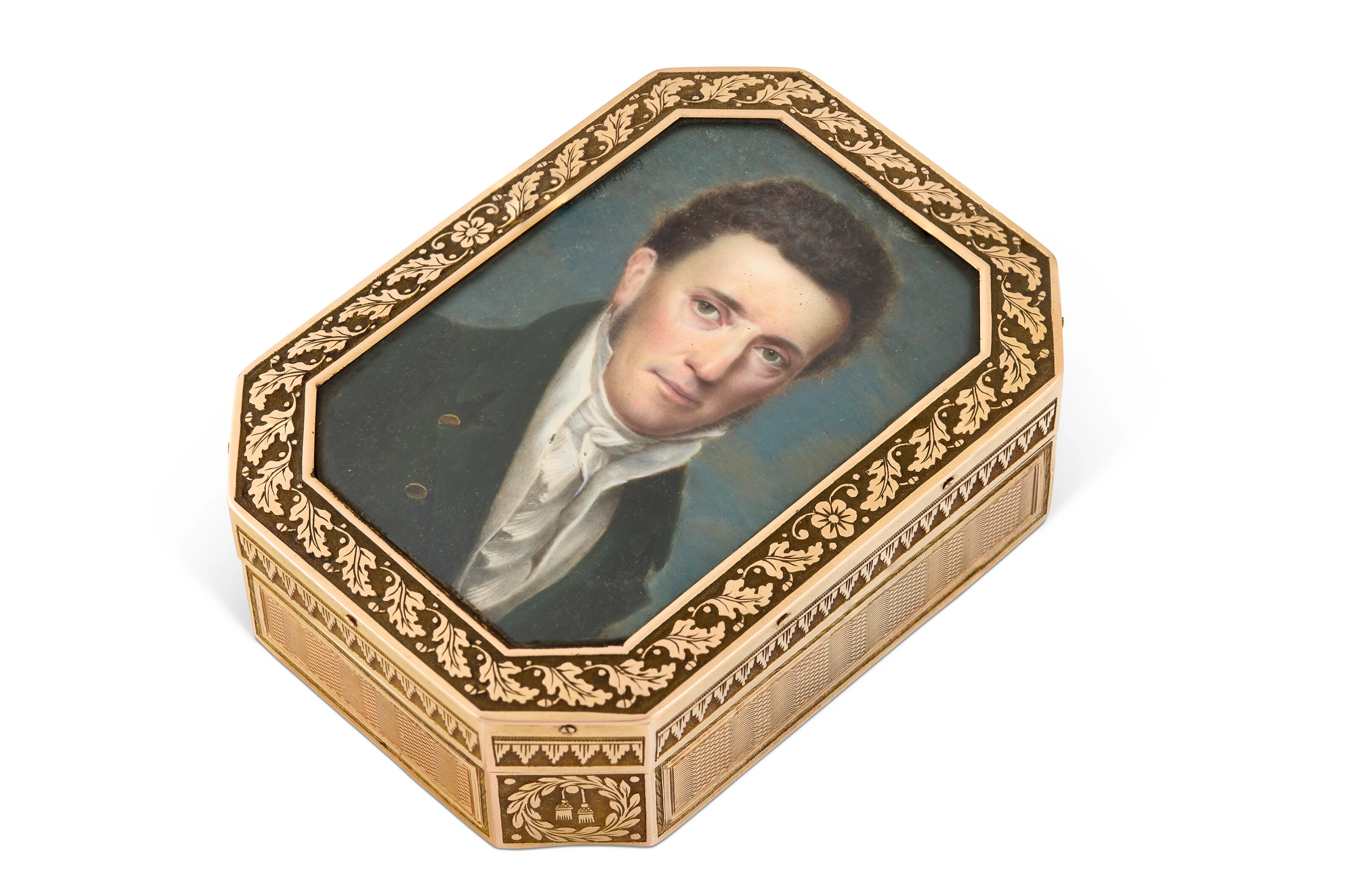 Tabatière En or Suisse Sertie D'une Miniature