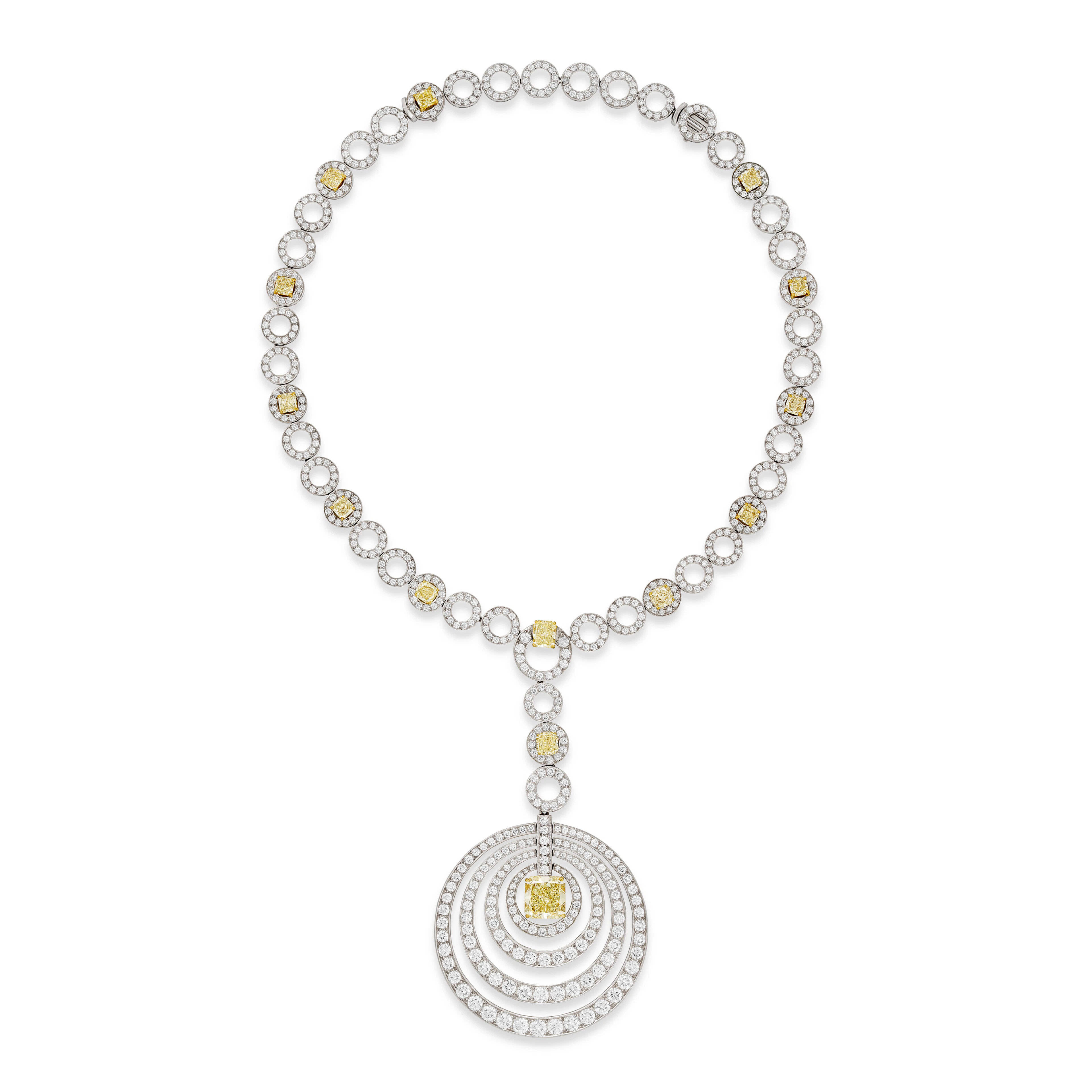 Graff Coloured Diamond and Diamond 'Large Bulls Eye' Necklace