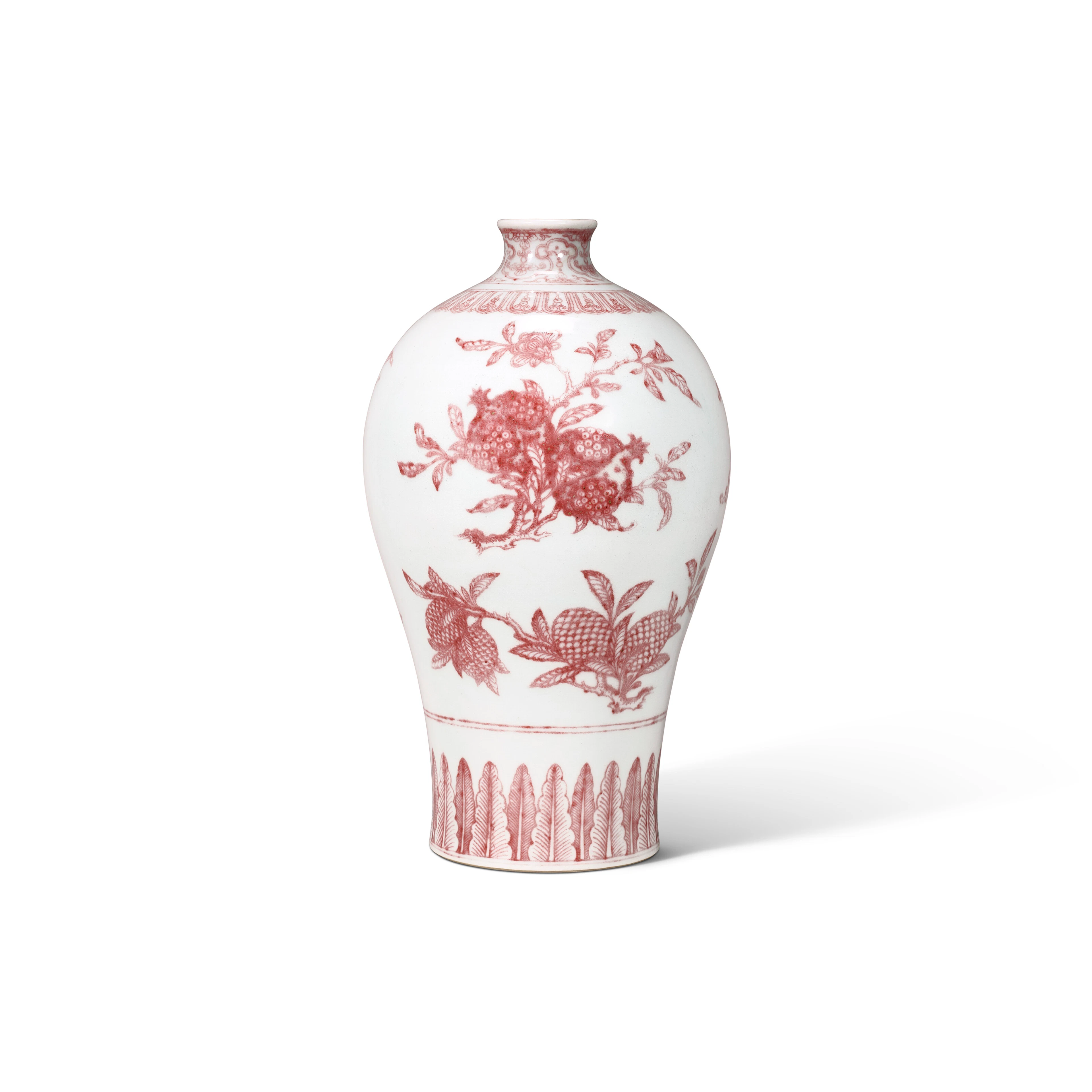An Extremely Rare Copper-Red-Decorated 'Fruit' Vase, Meiping