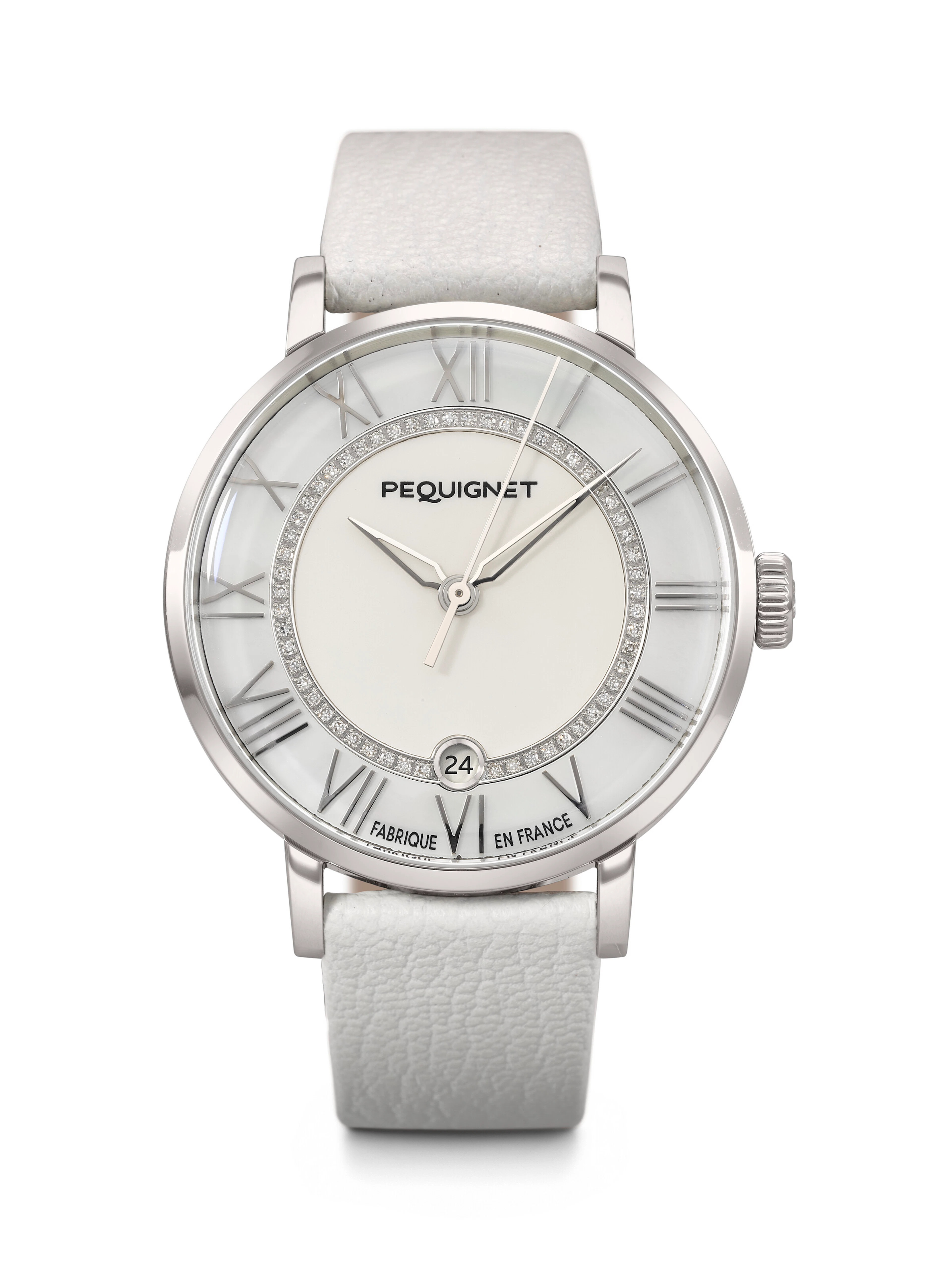 Pequignet. A Unique Stainless Steel and Diamond-Set Automatic Wristwatch