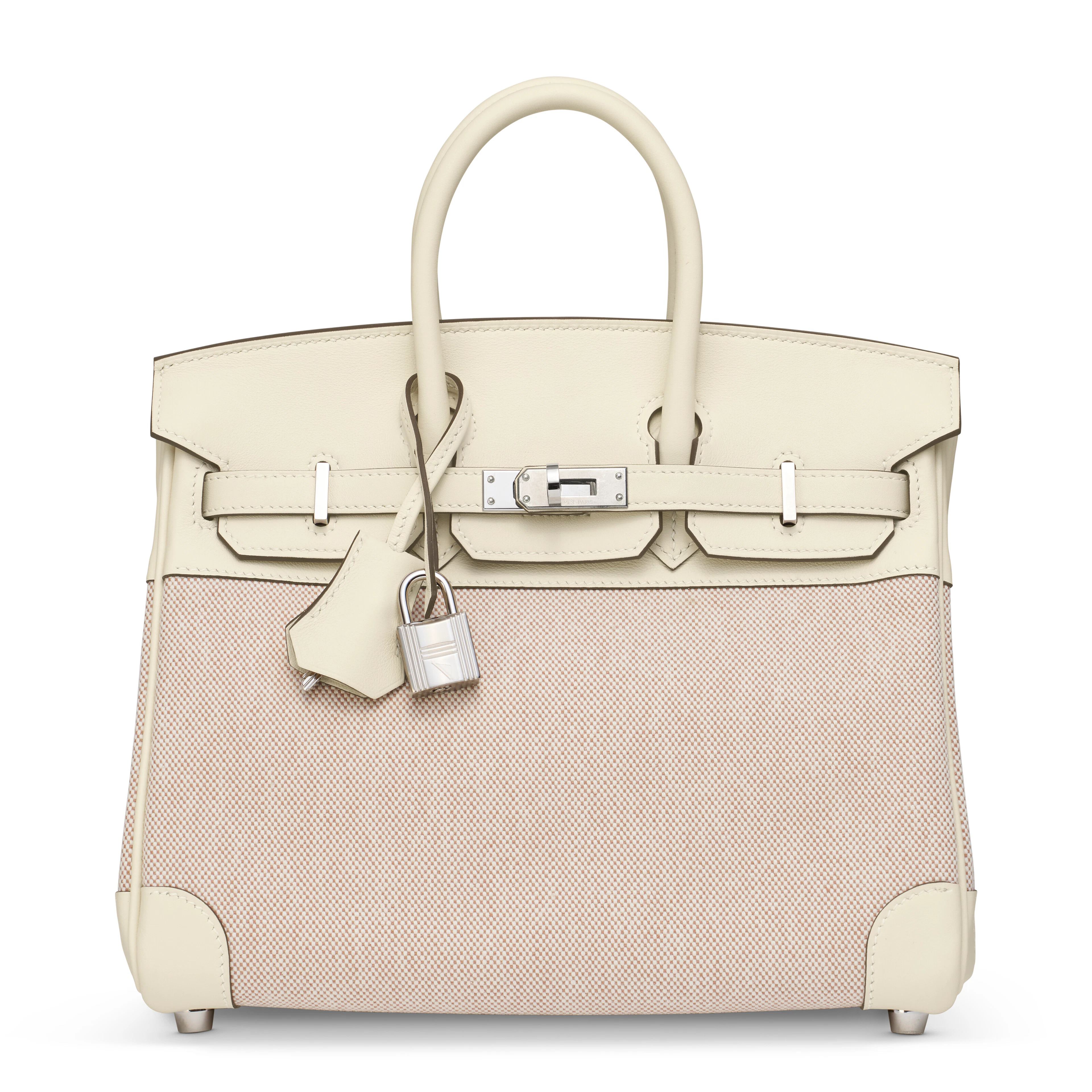 A LIMITED EDITION NATA SWIFT LEATHER & TOILE H CANVAS BIRKIN 25 WITH